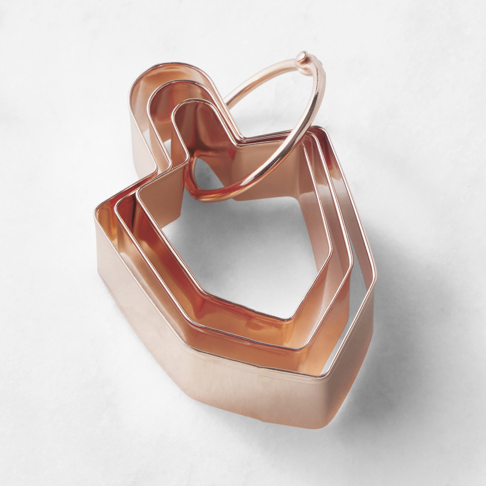 Williams Sonoma Copper Hanukkah Dreidel Cookie Cutters on Ring, Set of 3