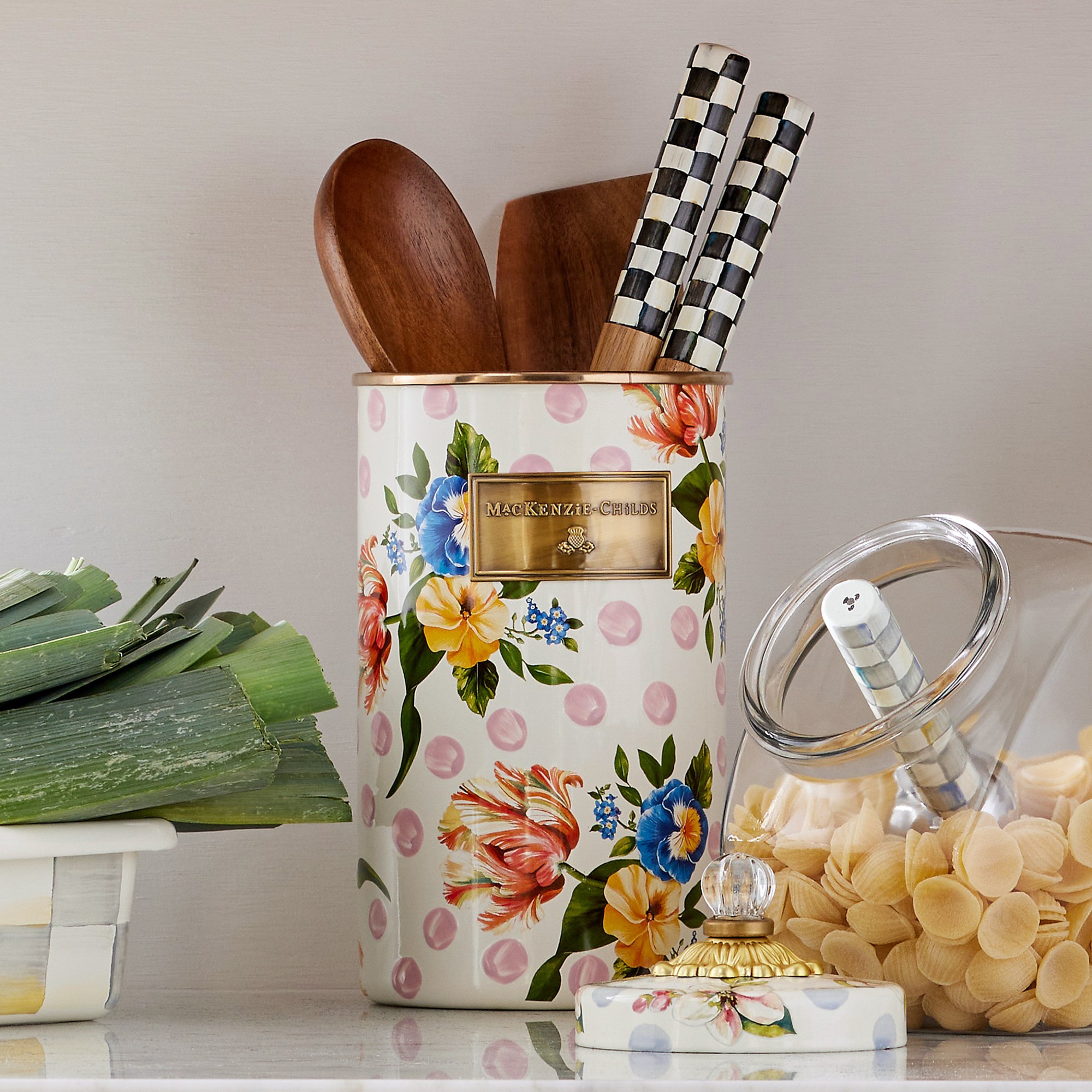 Mackenzie-Childs Wildflowers Enamel Utensil Holder