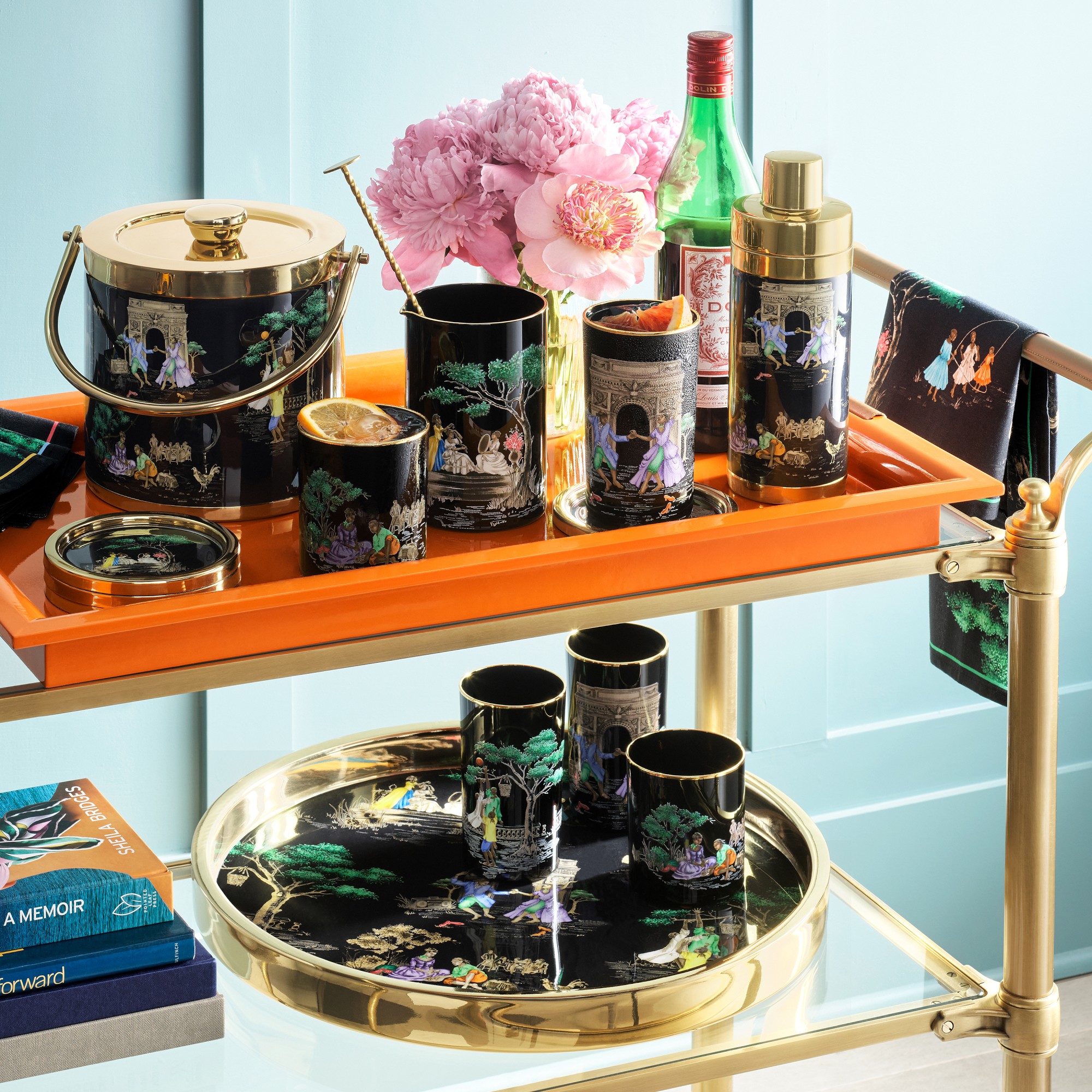 Sheila Bridges x Williams Sonoma Harlem Toile Coasters, Set of 4