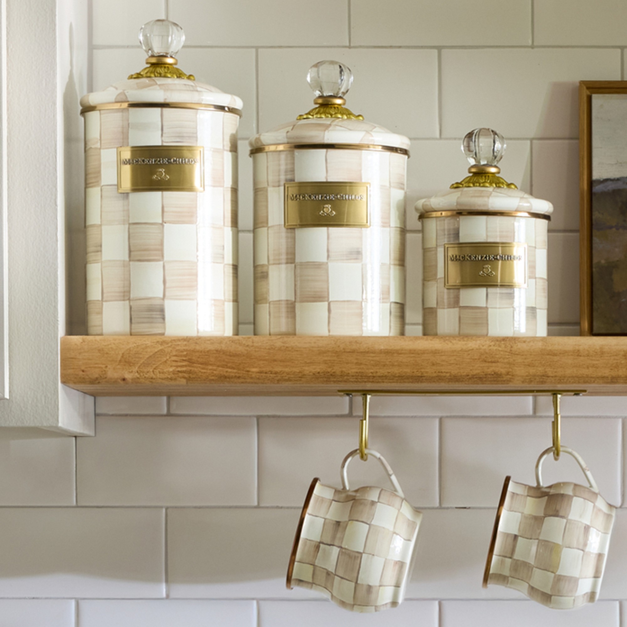 MacKenzie-Childs Mocha Check Canister