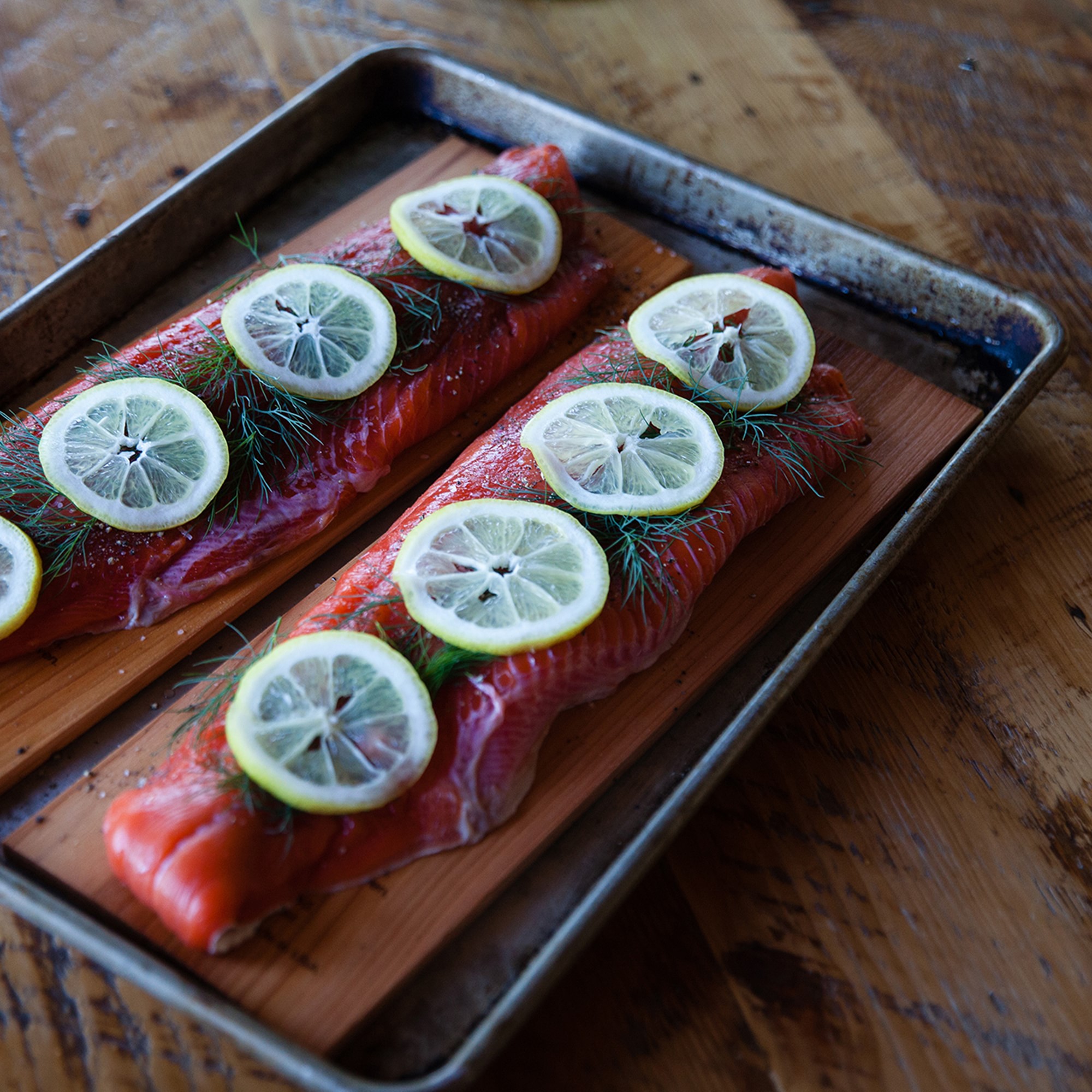 Williams Sonoma Cedar Plank, Set of 4 with Carrier