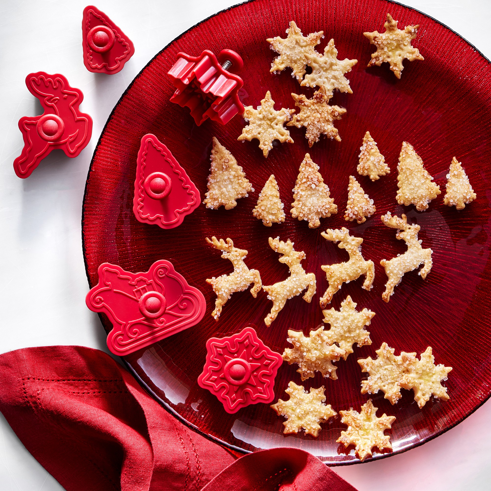 Williams Sonoma Holiday Twas Pie Punches, Set of 6