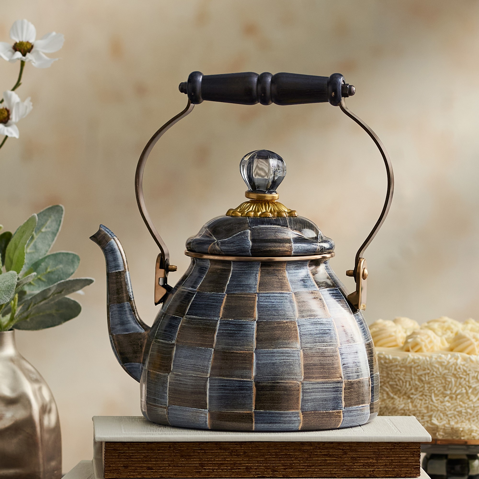 MacKenzie-Childs Sophisticated Check Tea Kettle, 2-Qt.