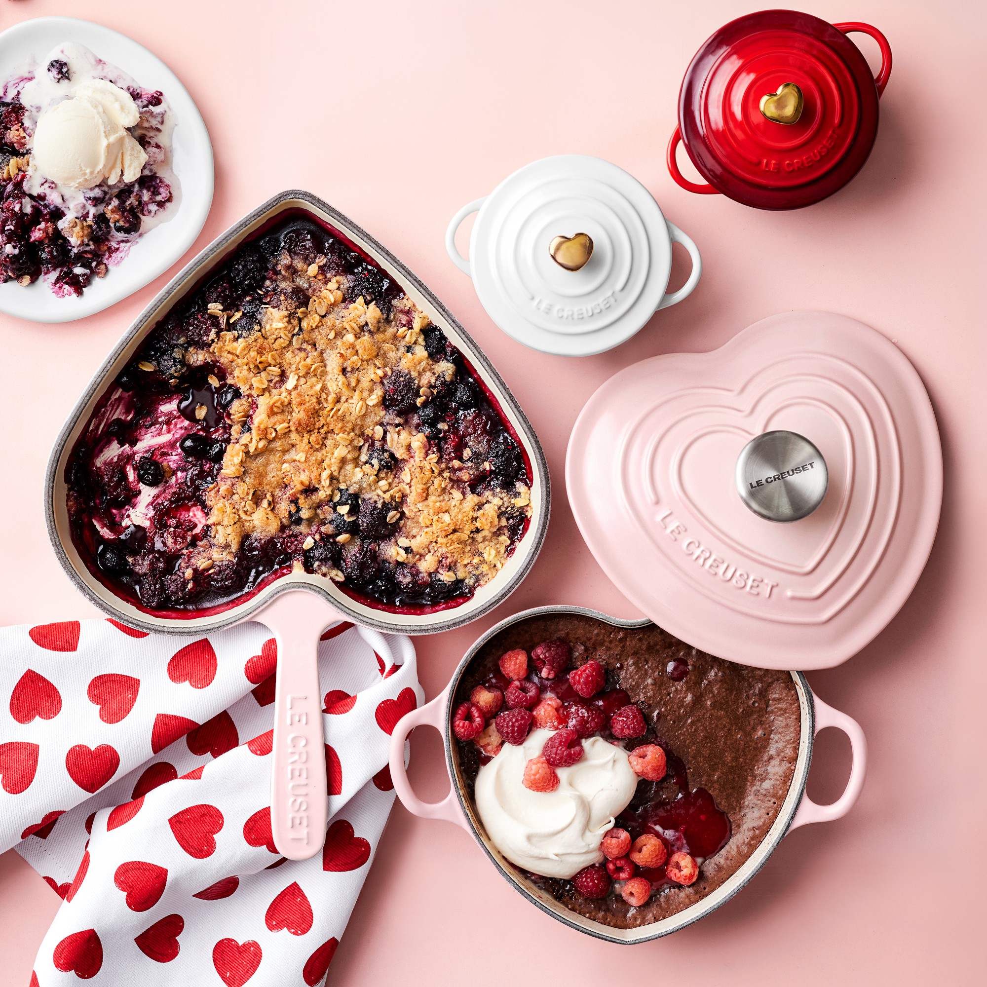 Le Creuset Enameled Cast Iron Heart Skillet Fry Pan