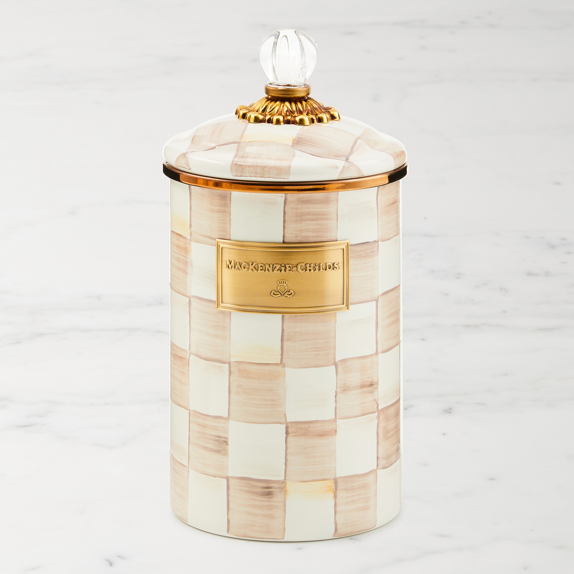 MacKenzie-Childs Mocha Check Canister