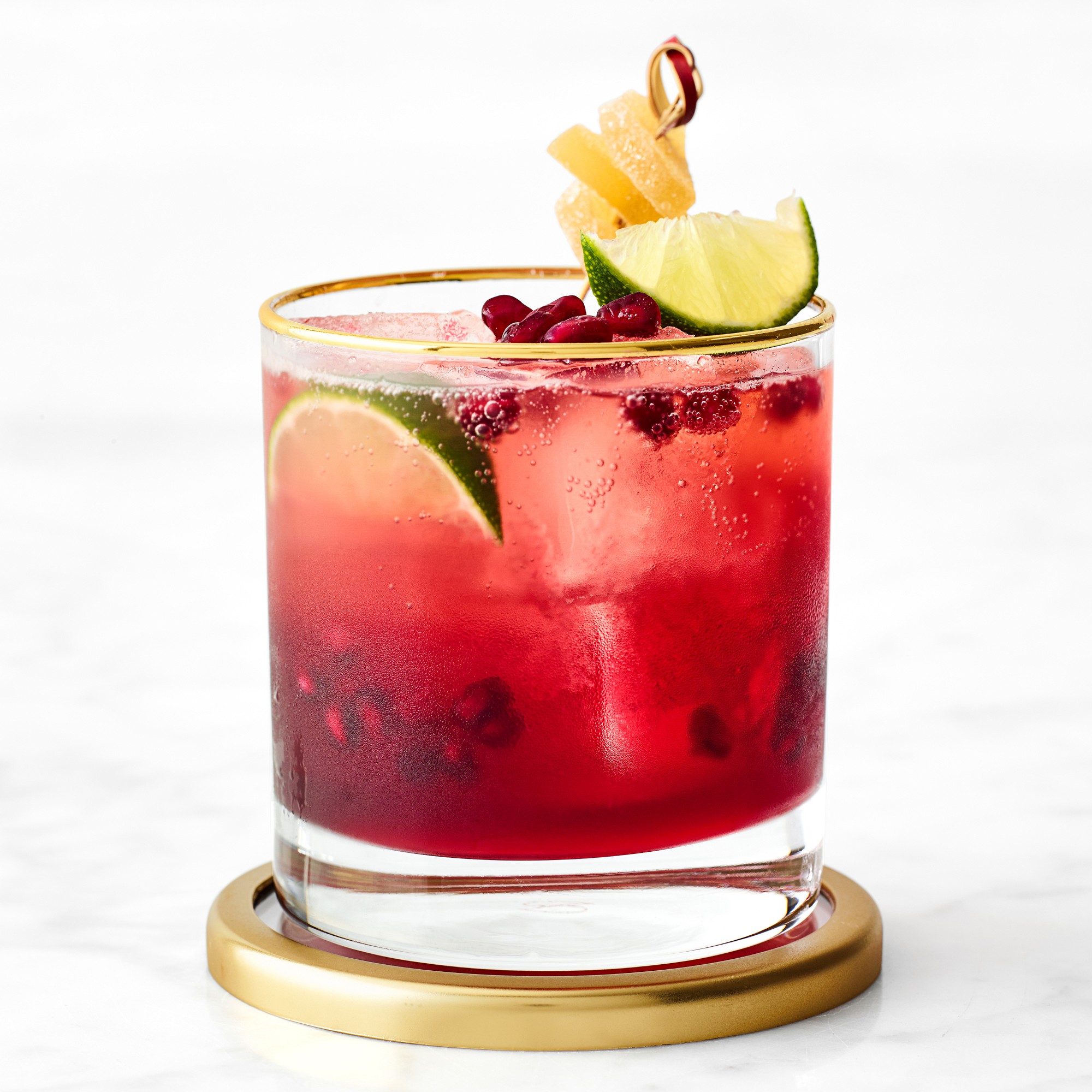 Gold Rim Double Old-Fashioned Glasses, Set of 4