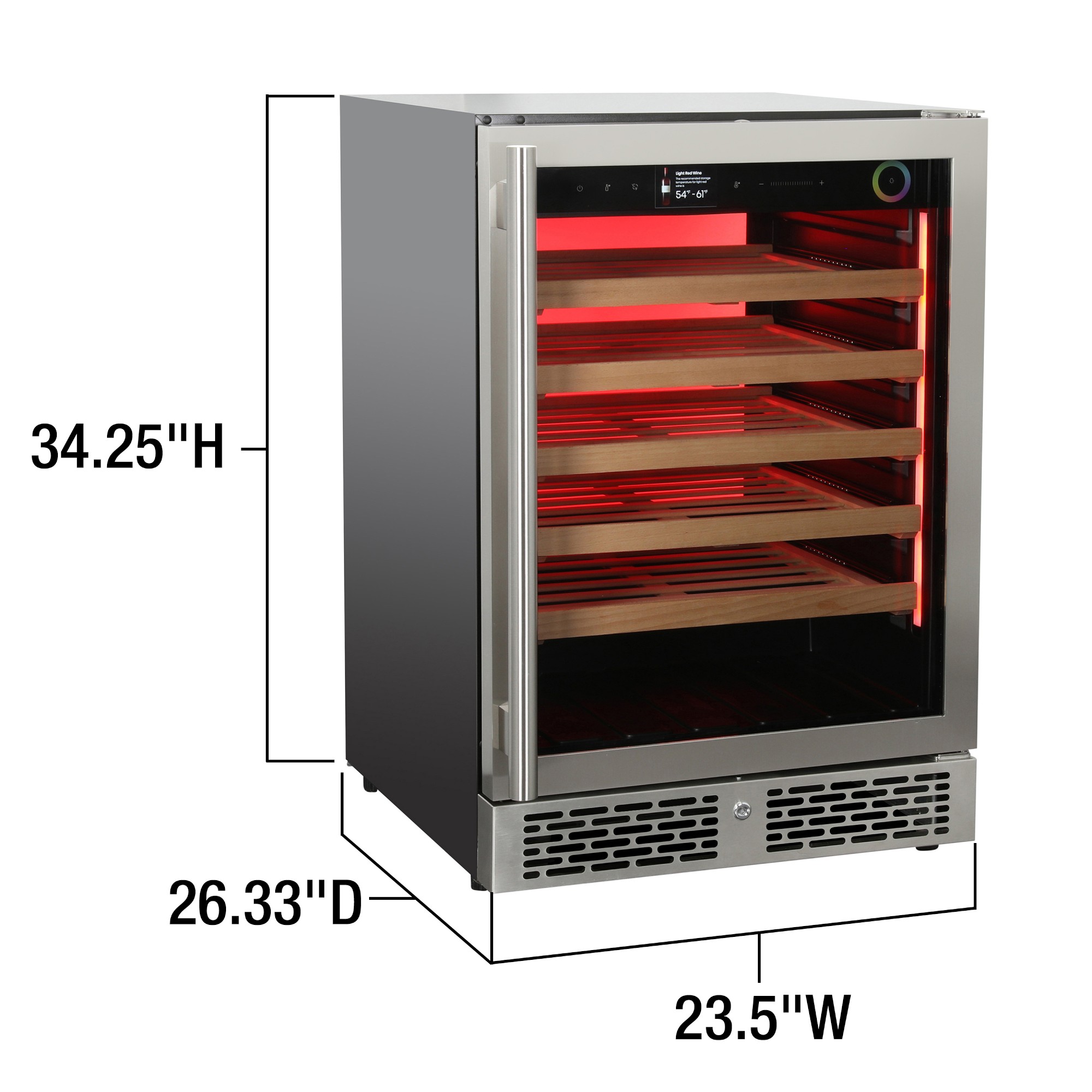 Vinoglow Backlit Undercounter Glass Beverage Cooler