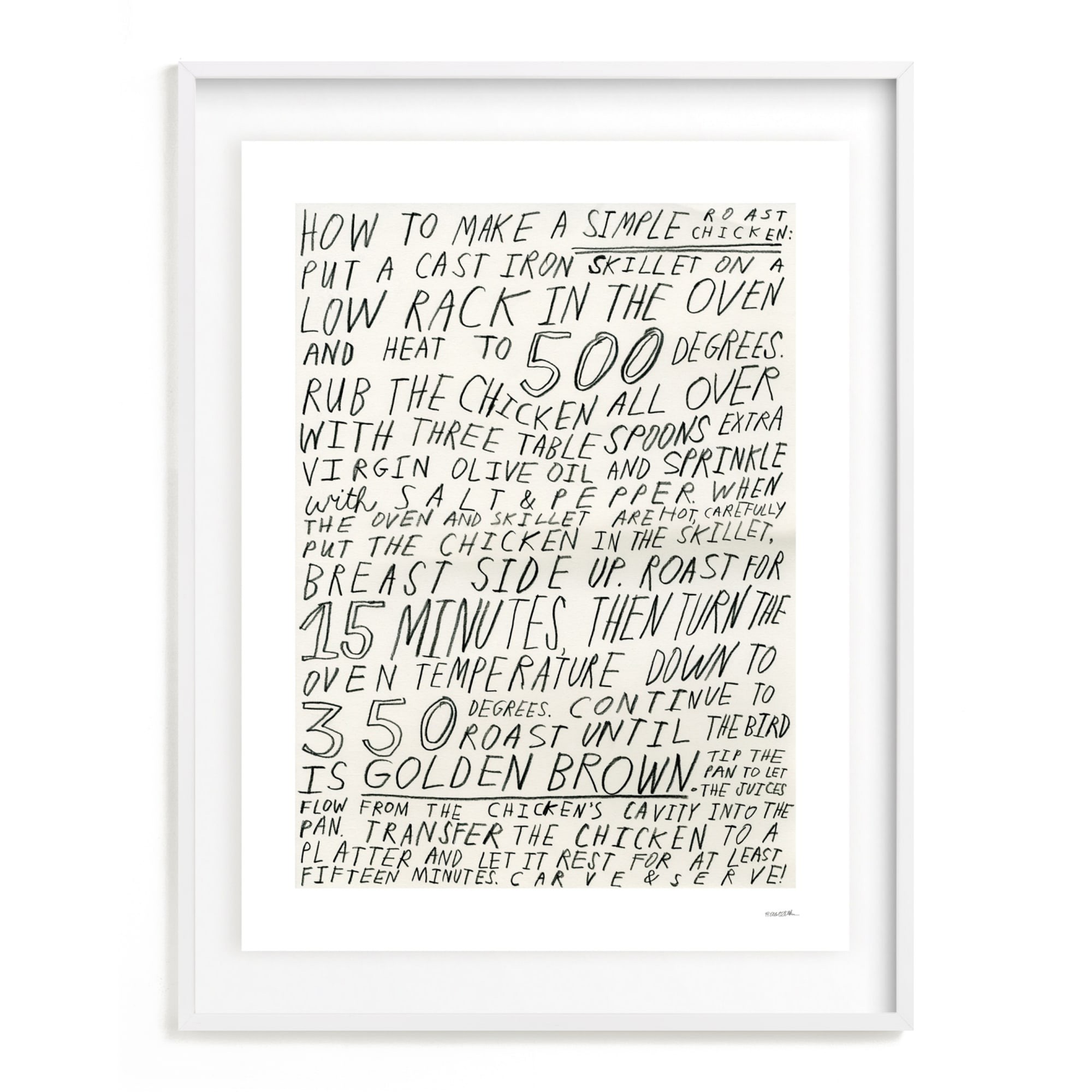 Roast Chicken Limited Edition Kitchen Art by Minted