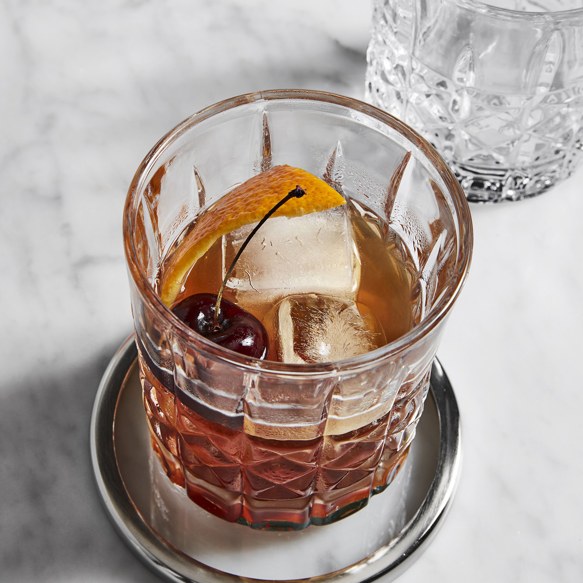 Stainless Steel and Glass Coasters, Set of 4