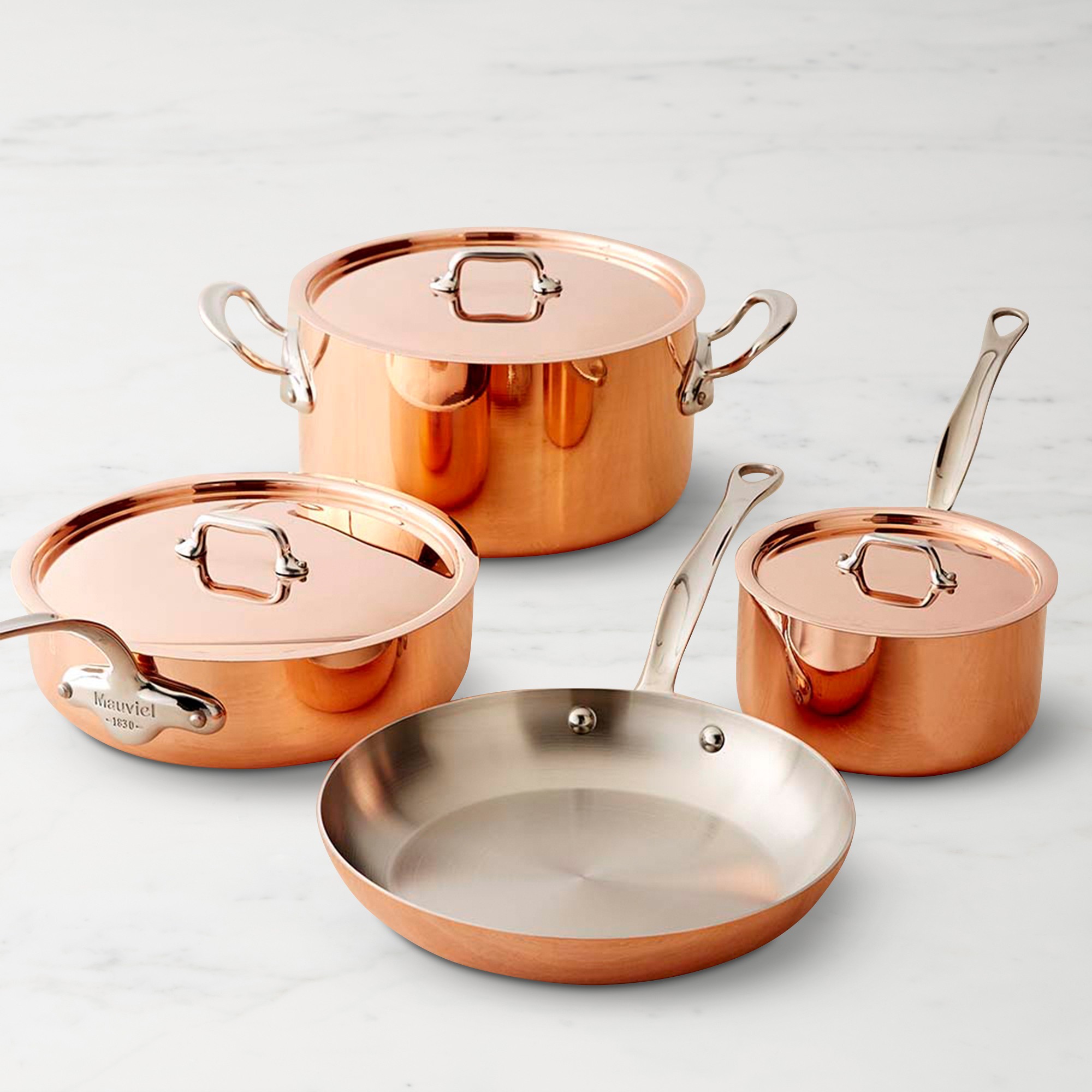 Mauviel Tri-Ply M'3S Copper 7-Piece Cookware Set