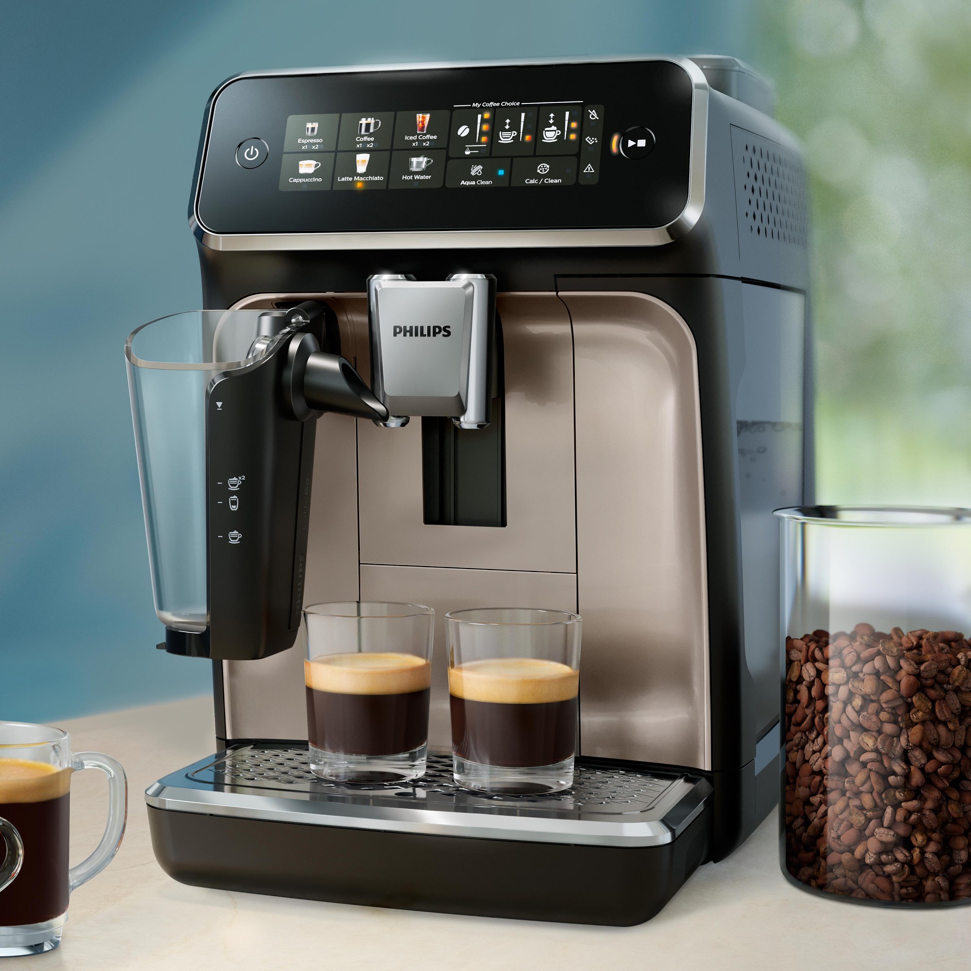 Philips 3300 Series Fully Automatic Espresso Machine with LatteGo & Iced Coffee