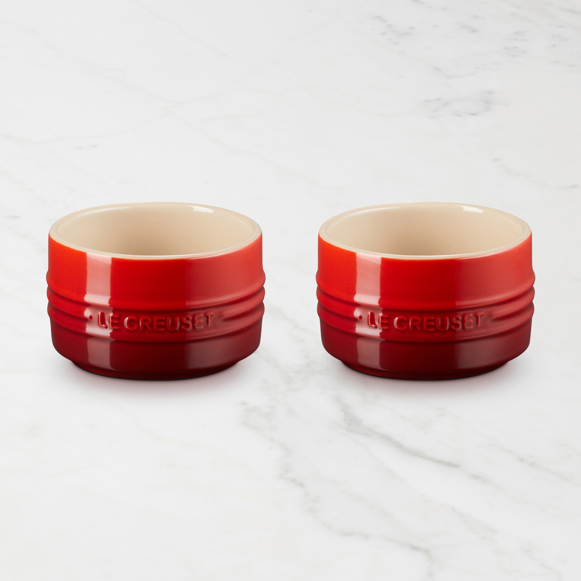 Le Creuset Stoneware Round Straight Wall Ramekin, Set of 2
