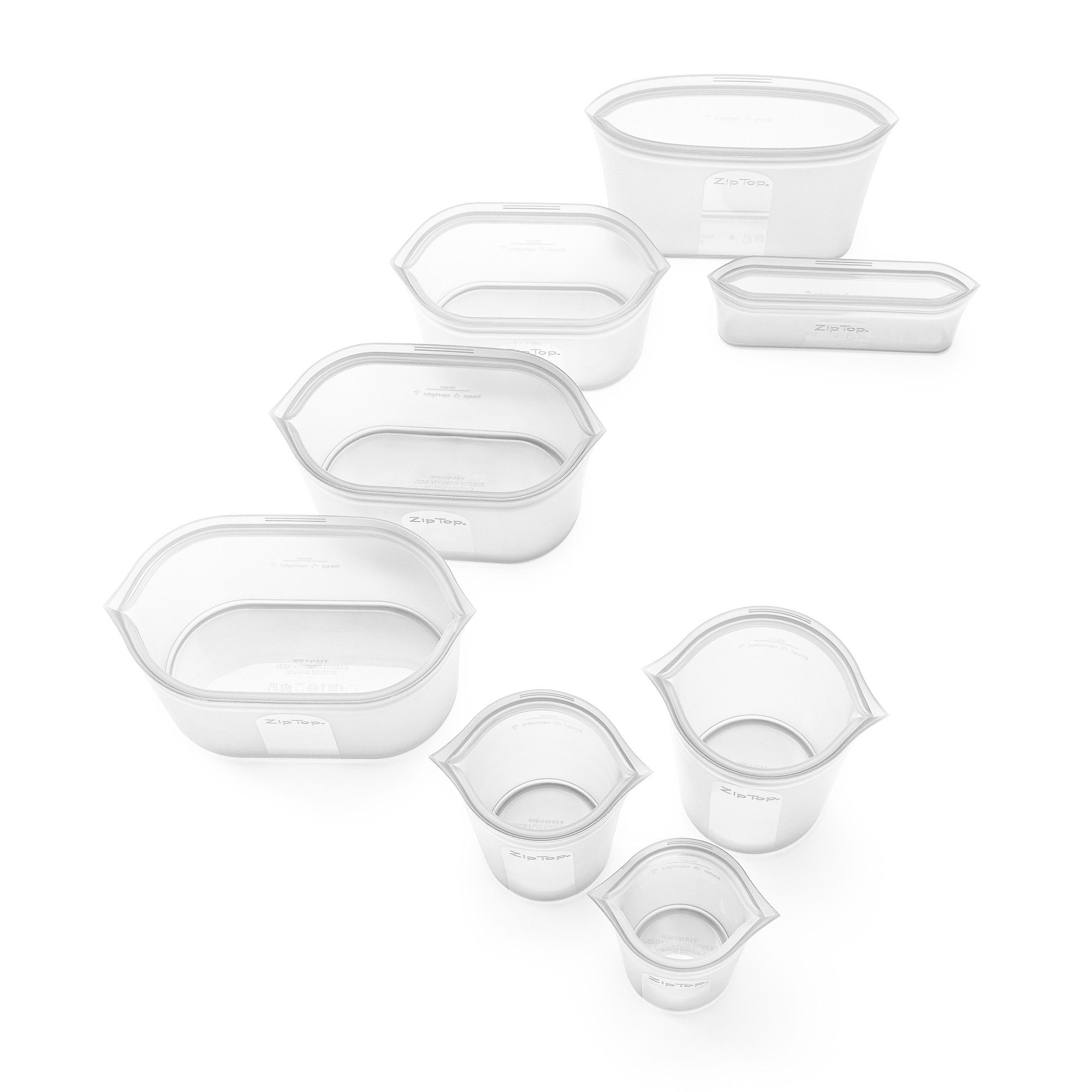 Zip Top 8-Piece Reusable Silicone Food Storage Set