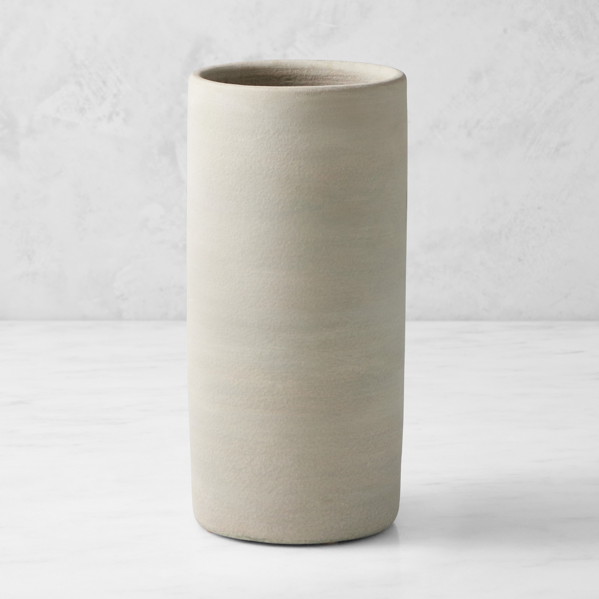 Jeff Leatham x Williams Sonoma Cylindrical White Ceramic Vase