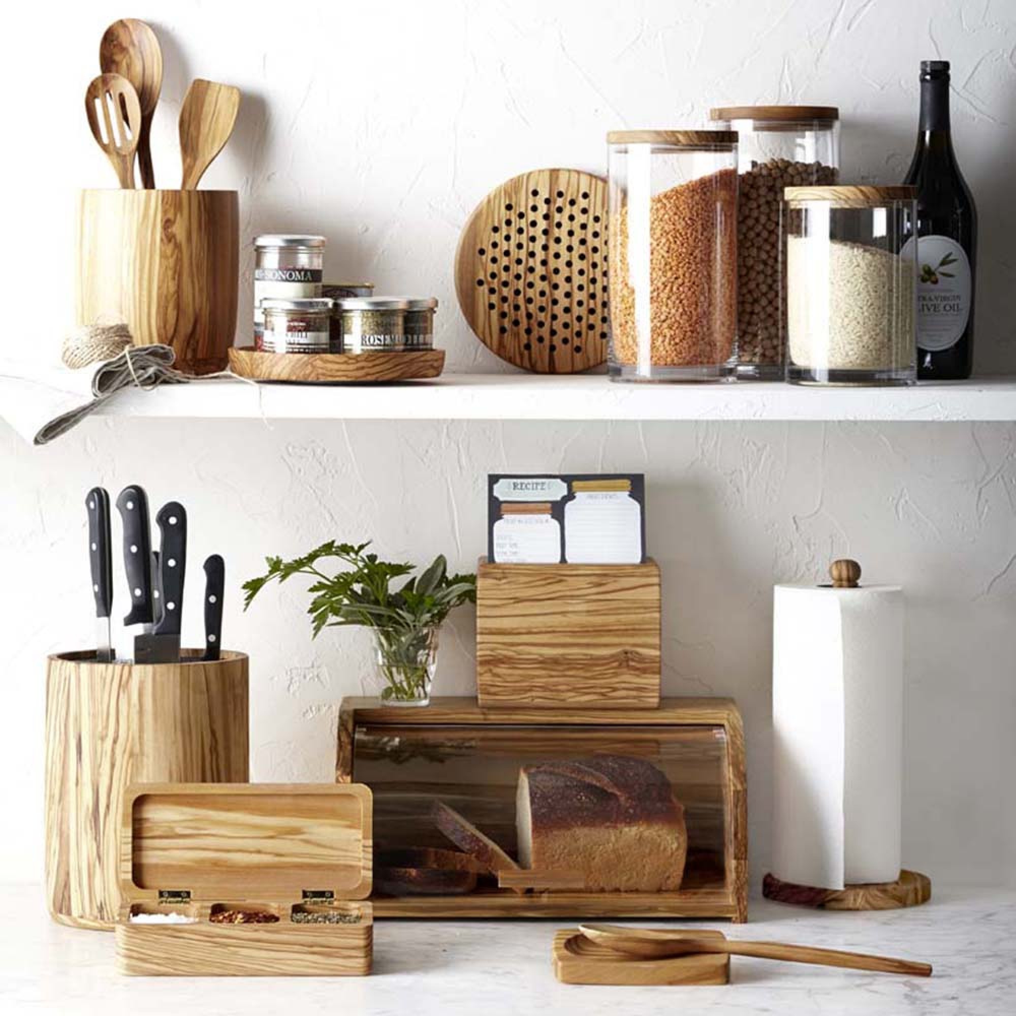Williams Sonoma Olivewood Utensil Holder