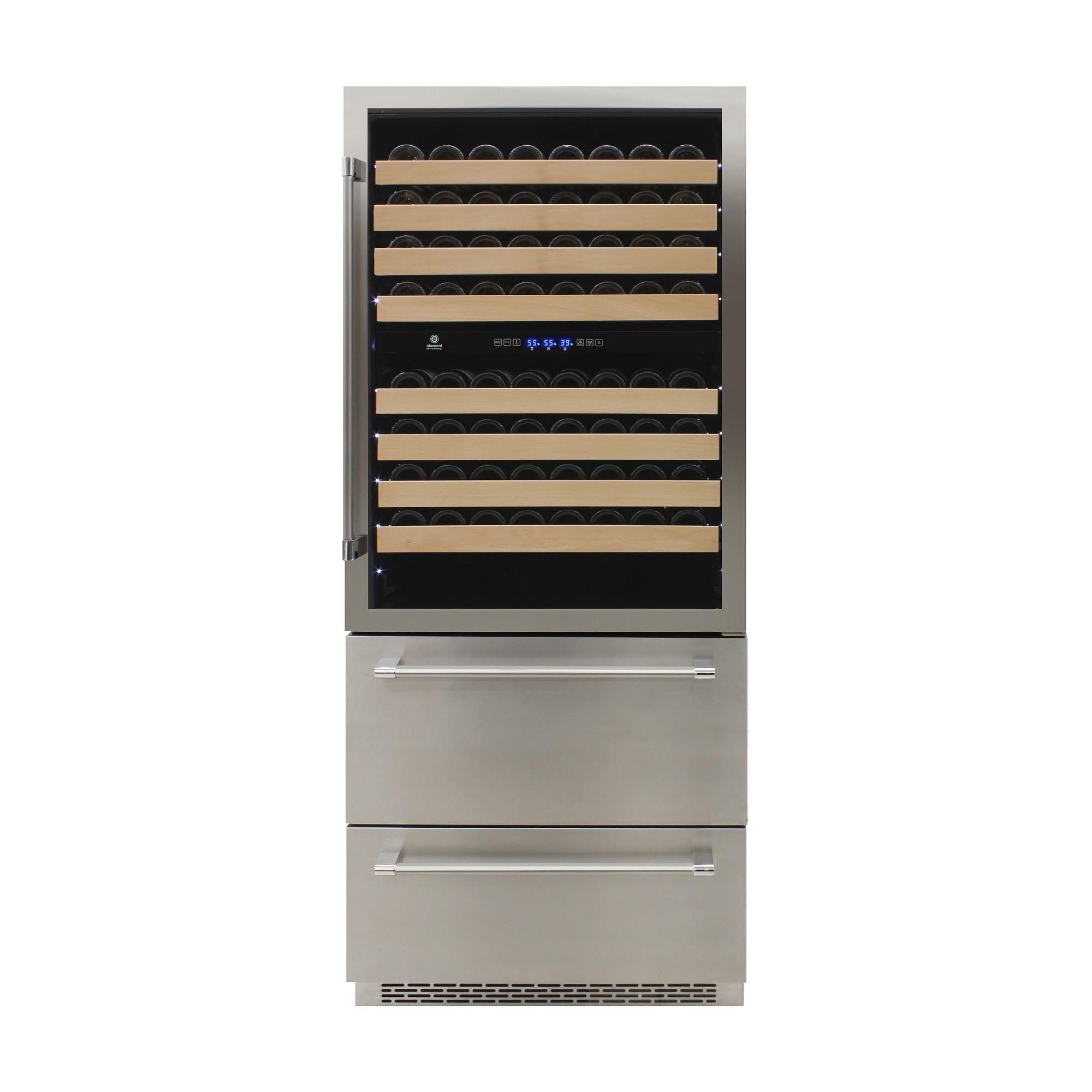 Vinotemp Triple Zone 30 Wine Cooler & Drawer Refrigerator