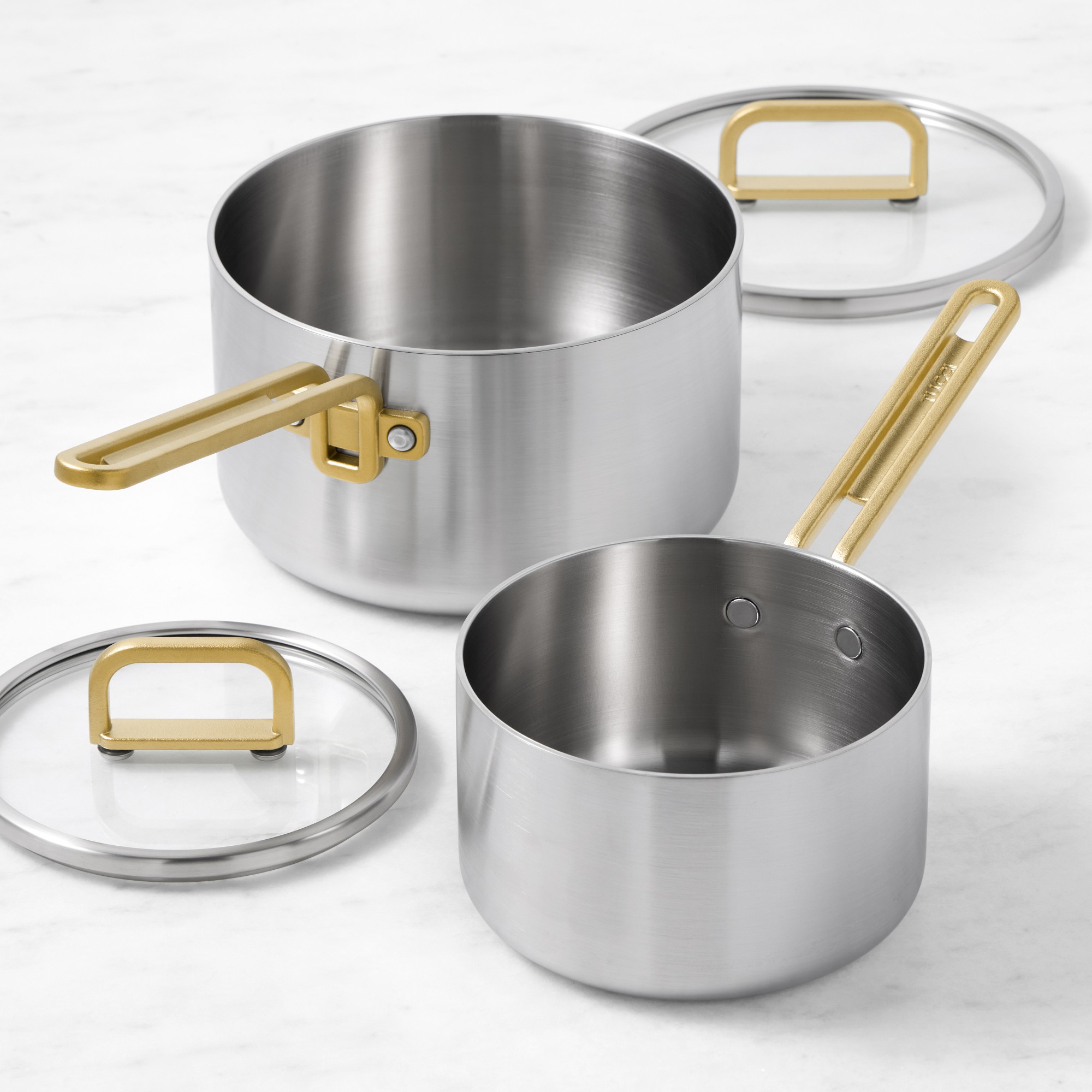 GreenPan™ Stanley Tucci™ Stainless-Steel 4-Piece Saucepan Set