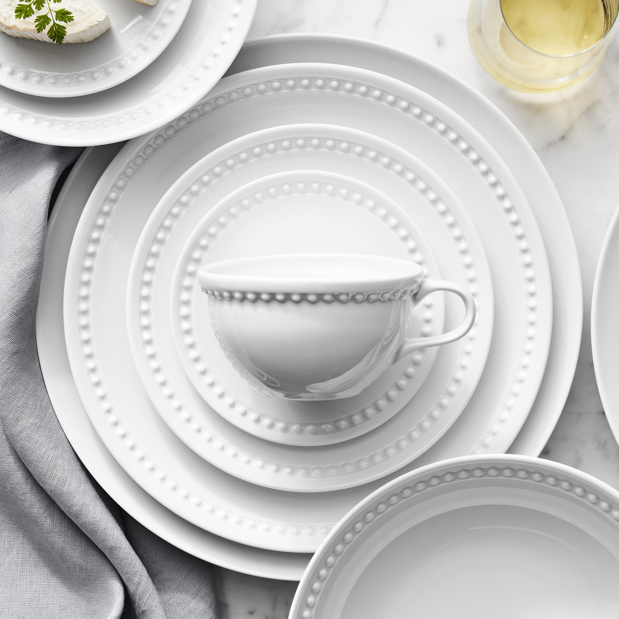 Pillivuyt Beaded Coupe Dinnerware Collection