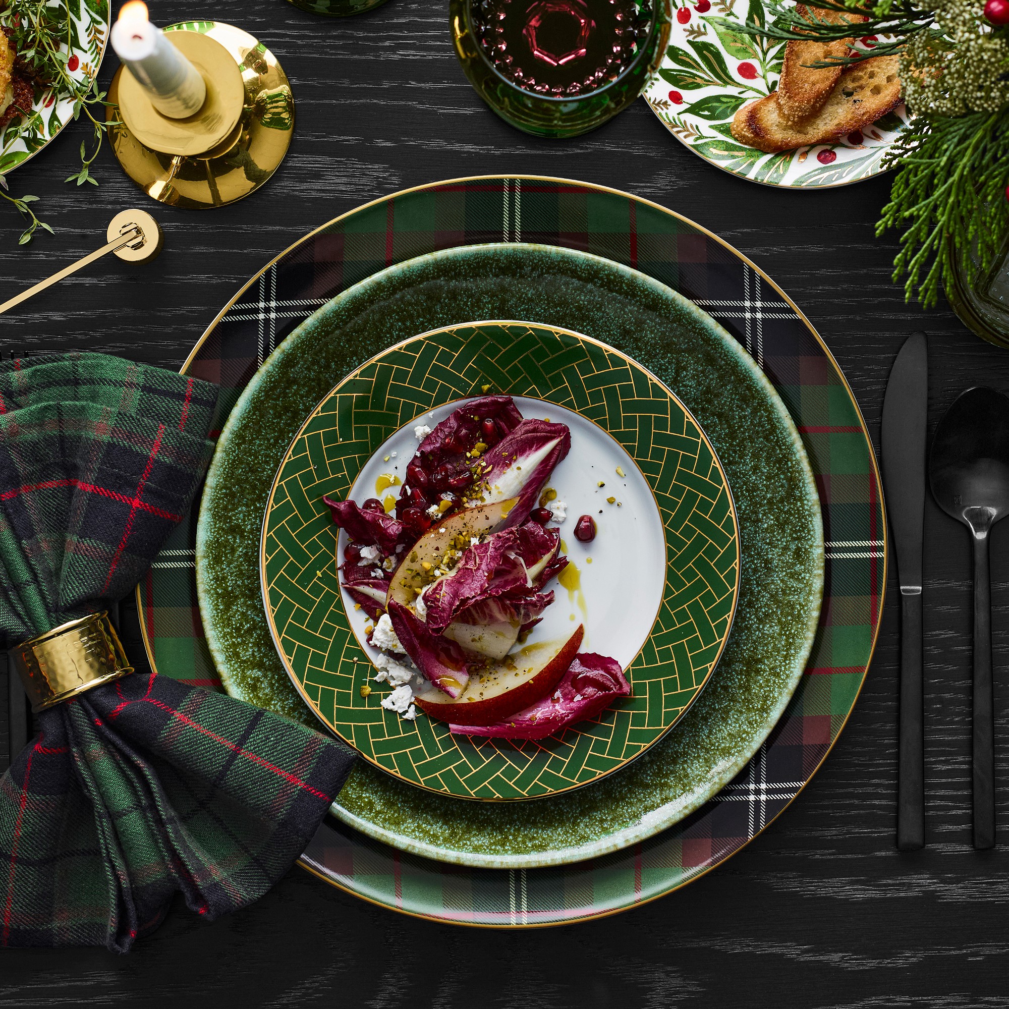 Classic Green Tartan Charger