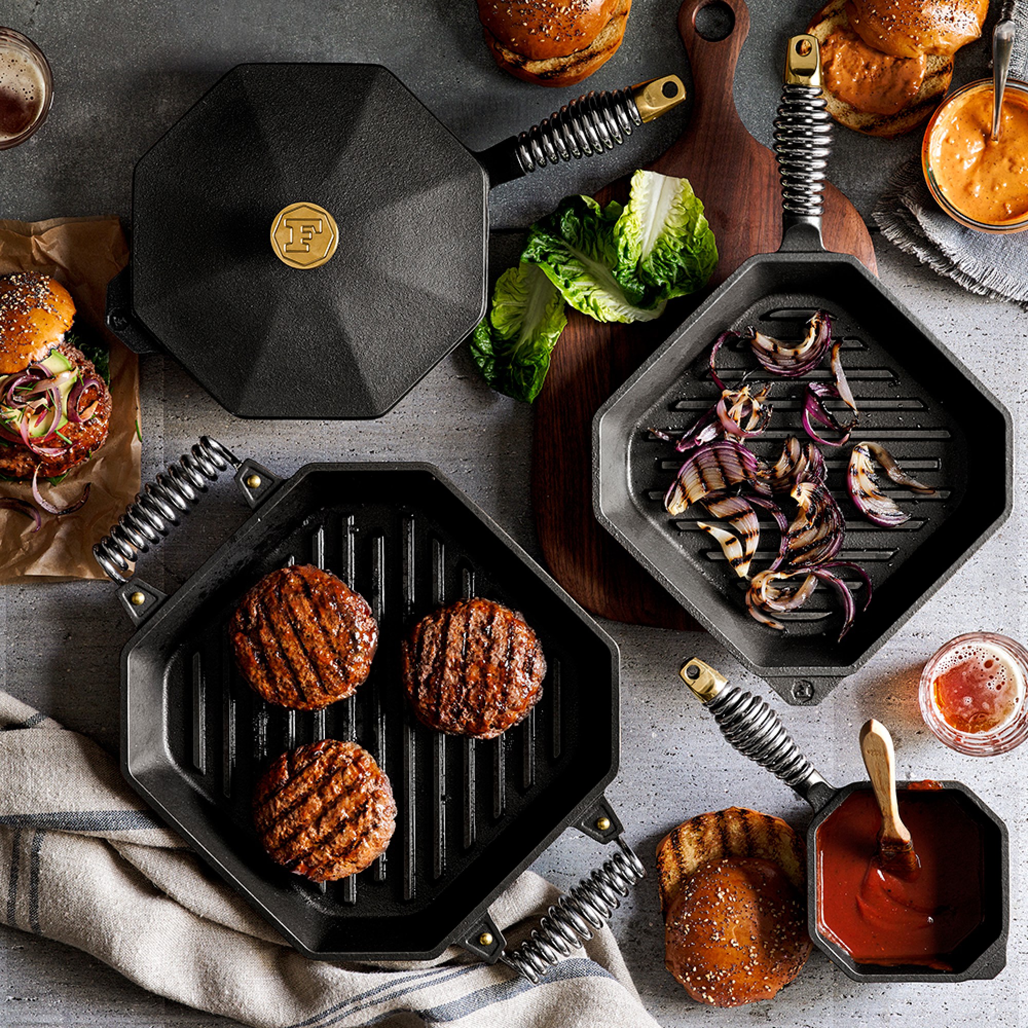 FINEX Seasoned Cast Iron Grill Pan
