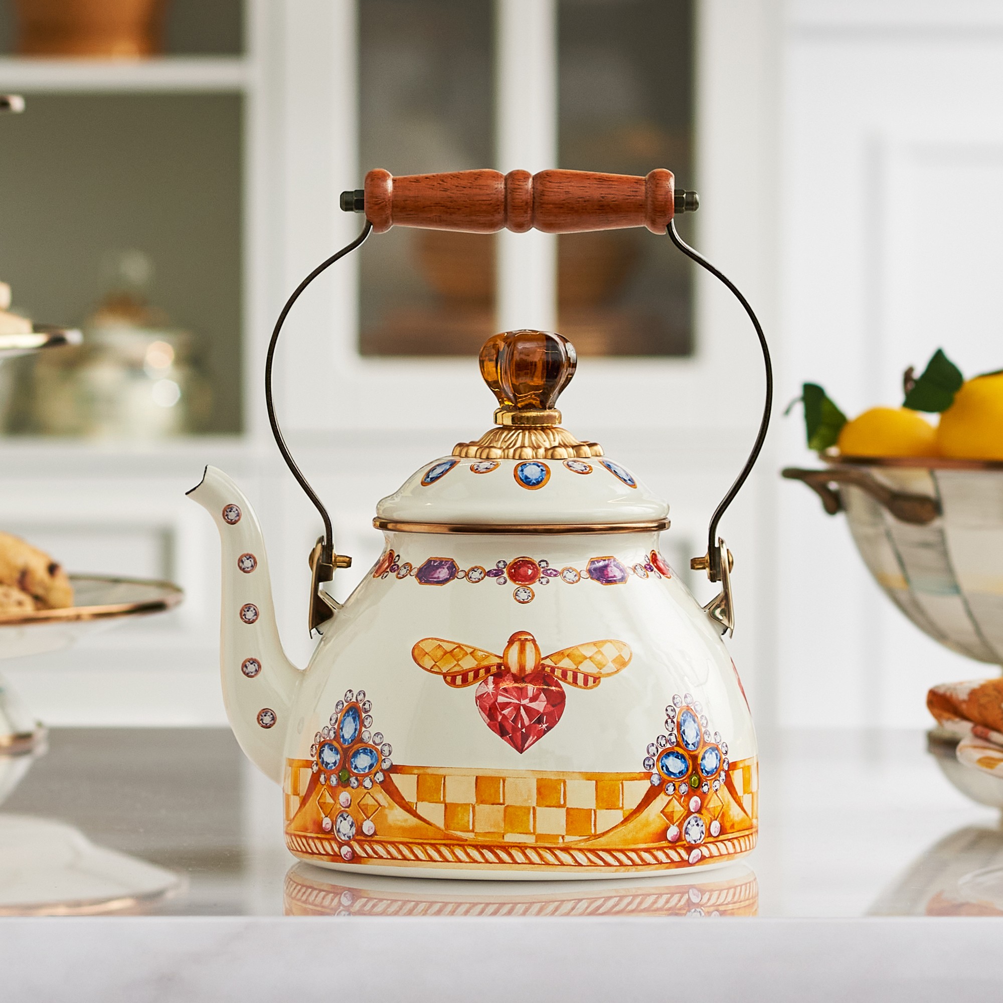 MacKenzie-Childs Queen Bee Tea Kettle, 2-Qt.