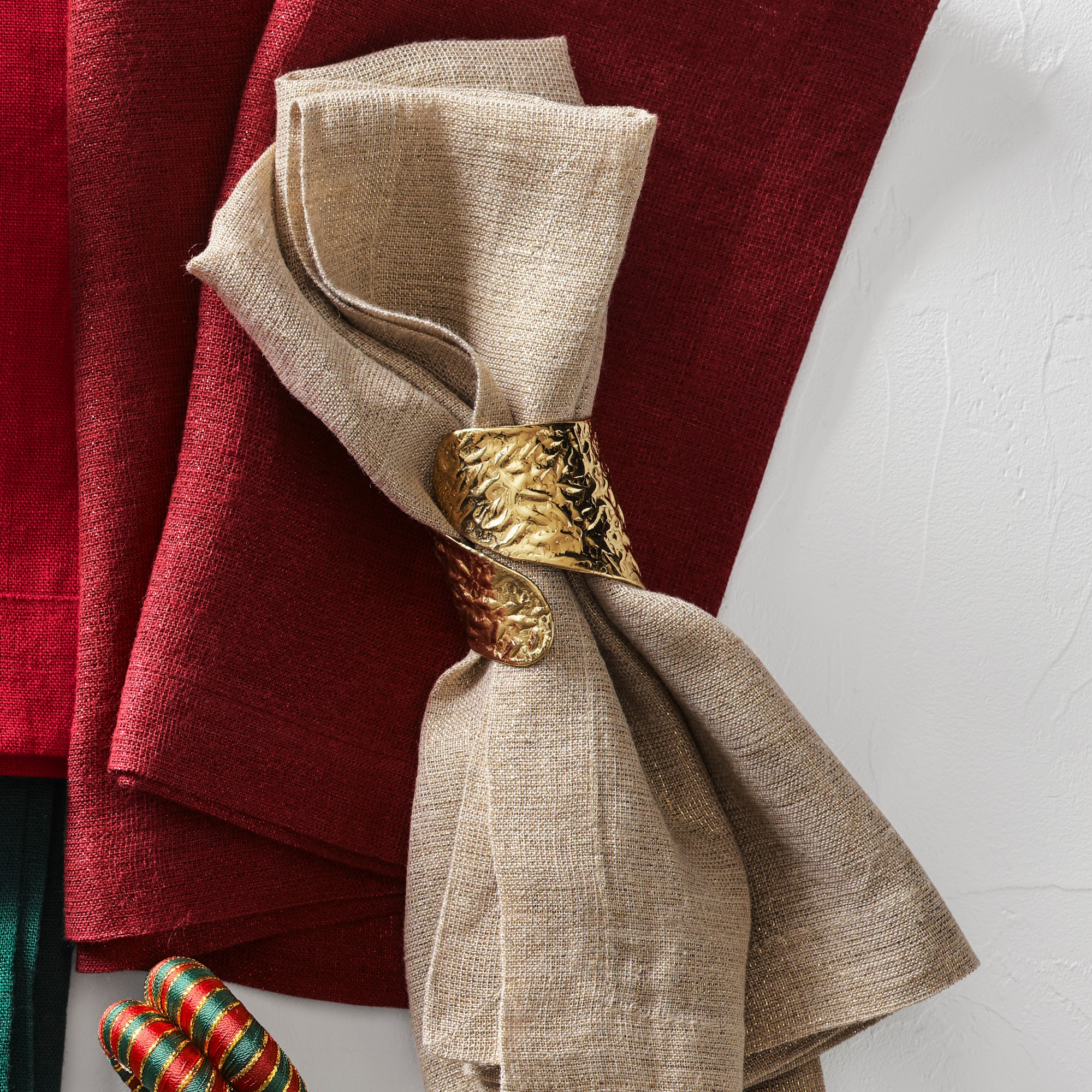 Hammered Cuff Napkin Rings, Set of 4