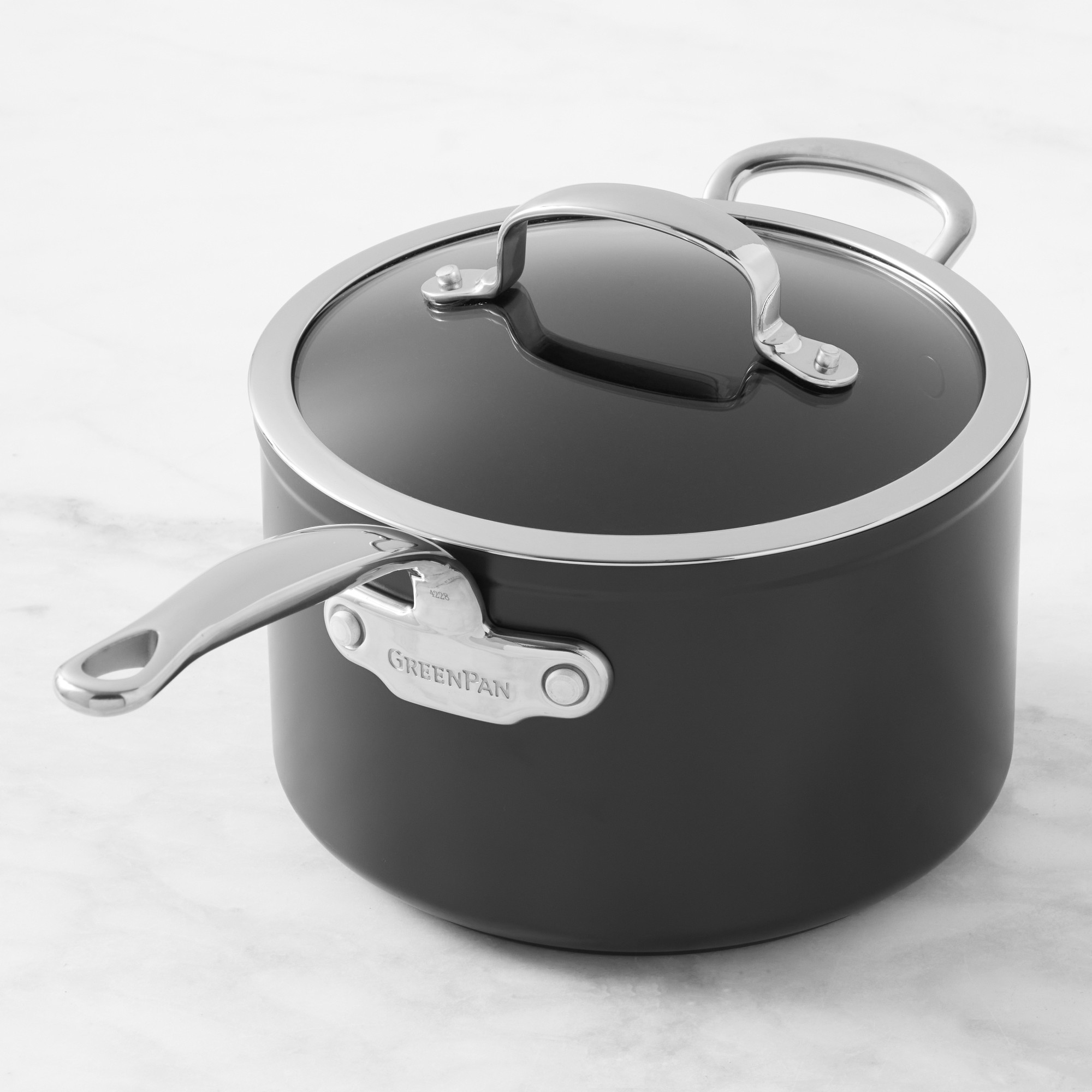 GreenPan™ Premiere Hard Anodized Ceramic Nonstick Covered Sauce Pan, 4-Qt.