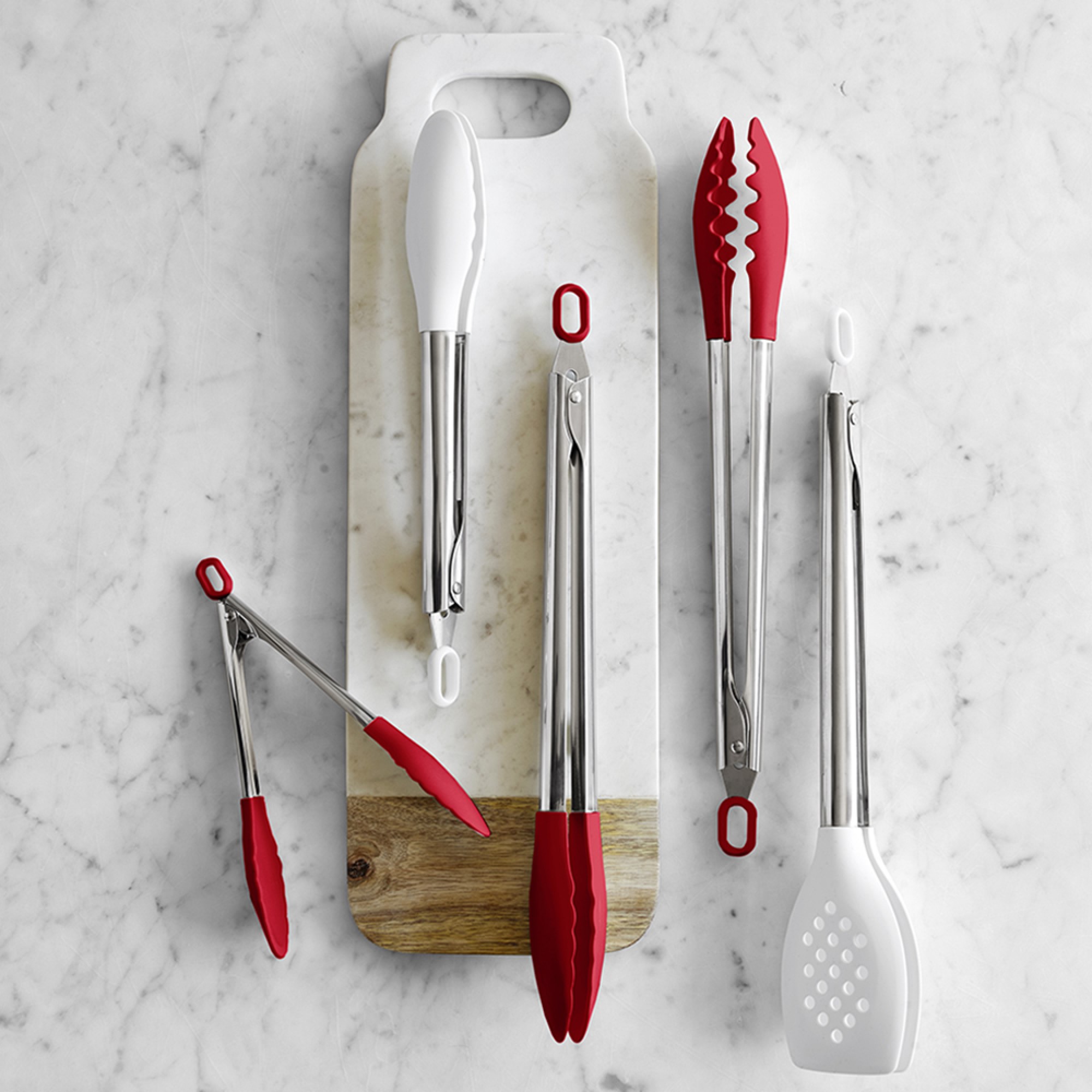 Williams Sonoma Stainless-Steel Silicone Locking Tongs