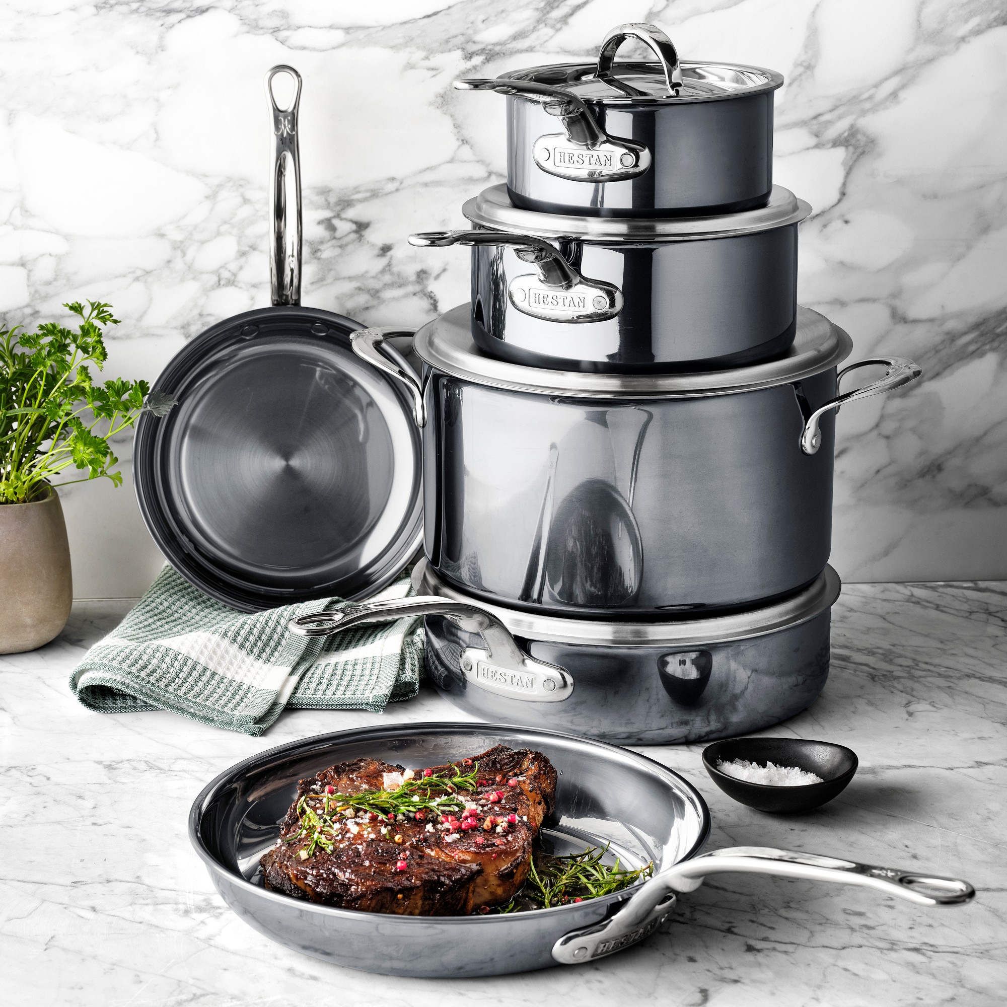 Hestan NanoBond® Titanium Stainless-Steel 10-Piece Cookware Set