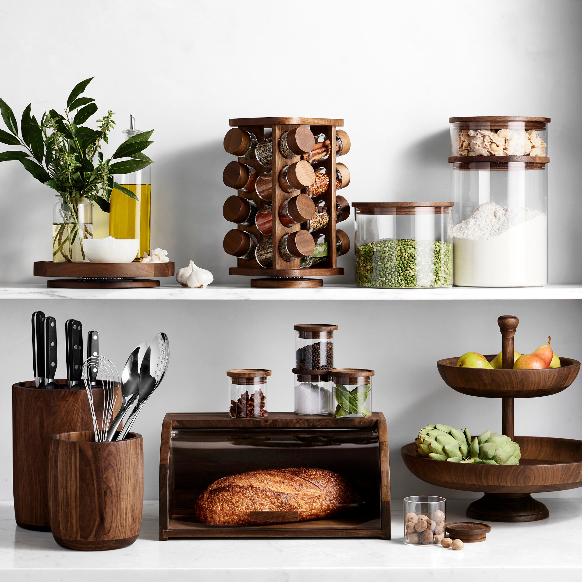 Williams Sonoma Walnut Bread Box