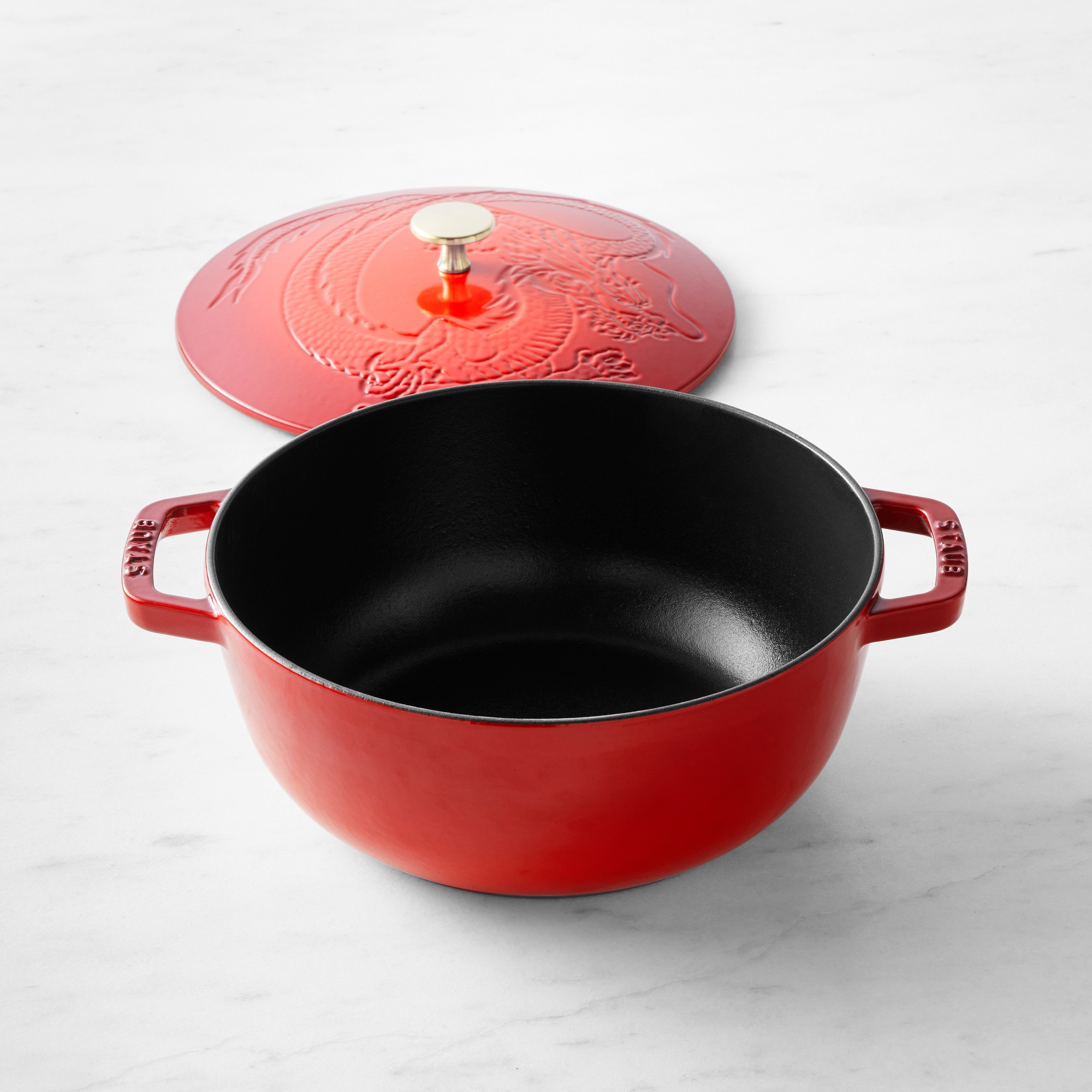 Staub Enameled Cast Iron Essential French Oven with Dragon Lid, 3 3/4-Qt.