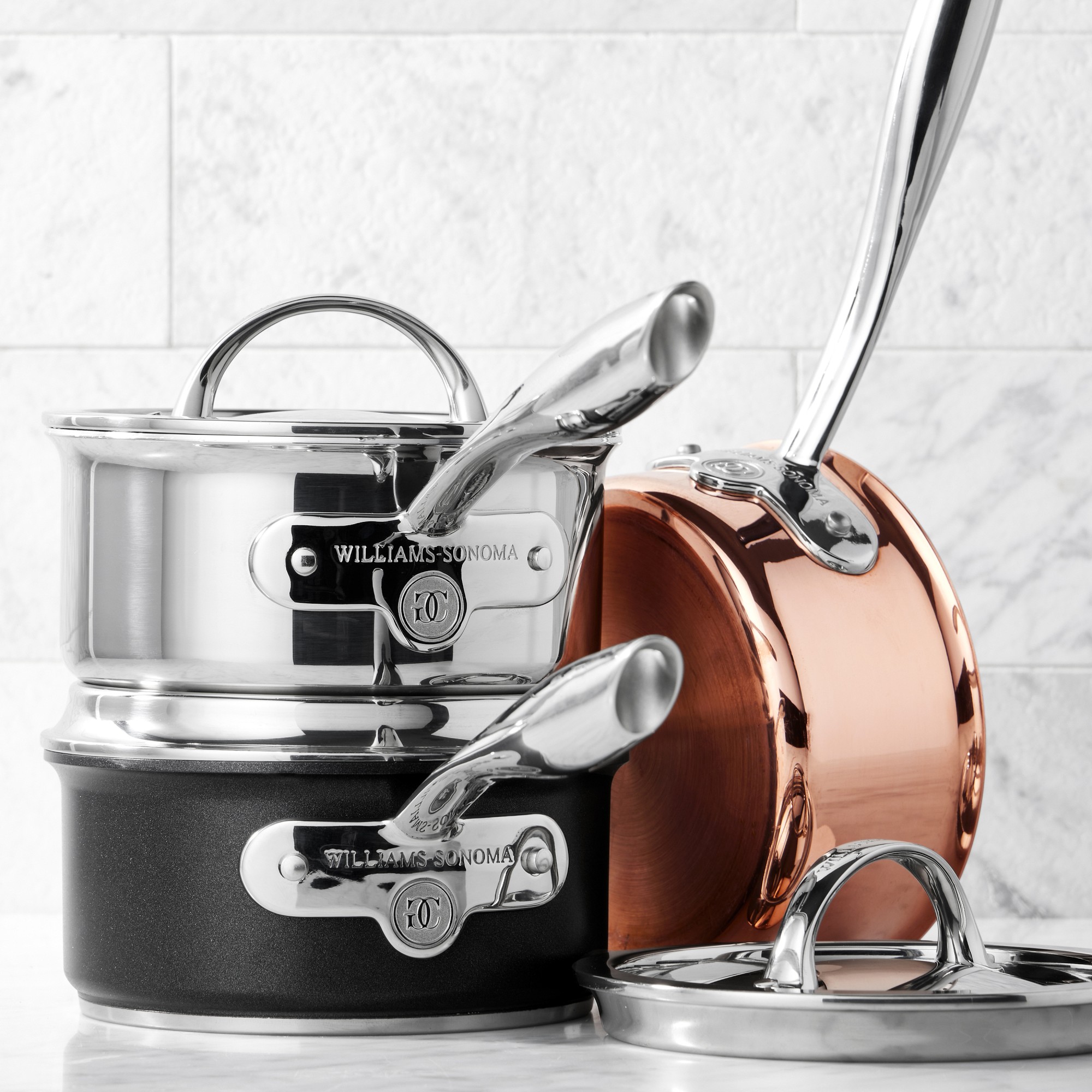 Williams Sonoma Signature Thermo-Clad™ Stainless-Steel Saucepan