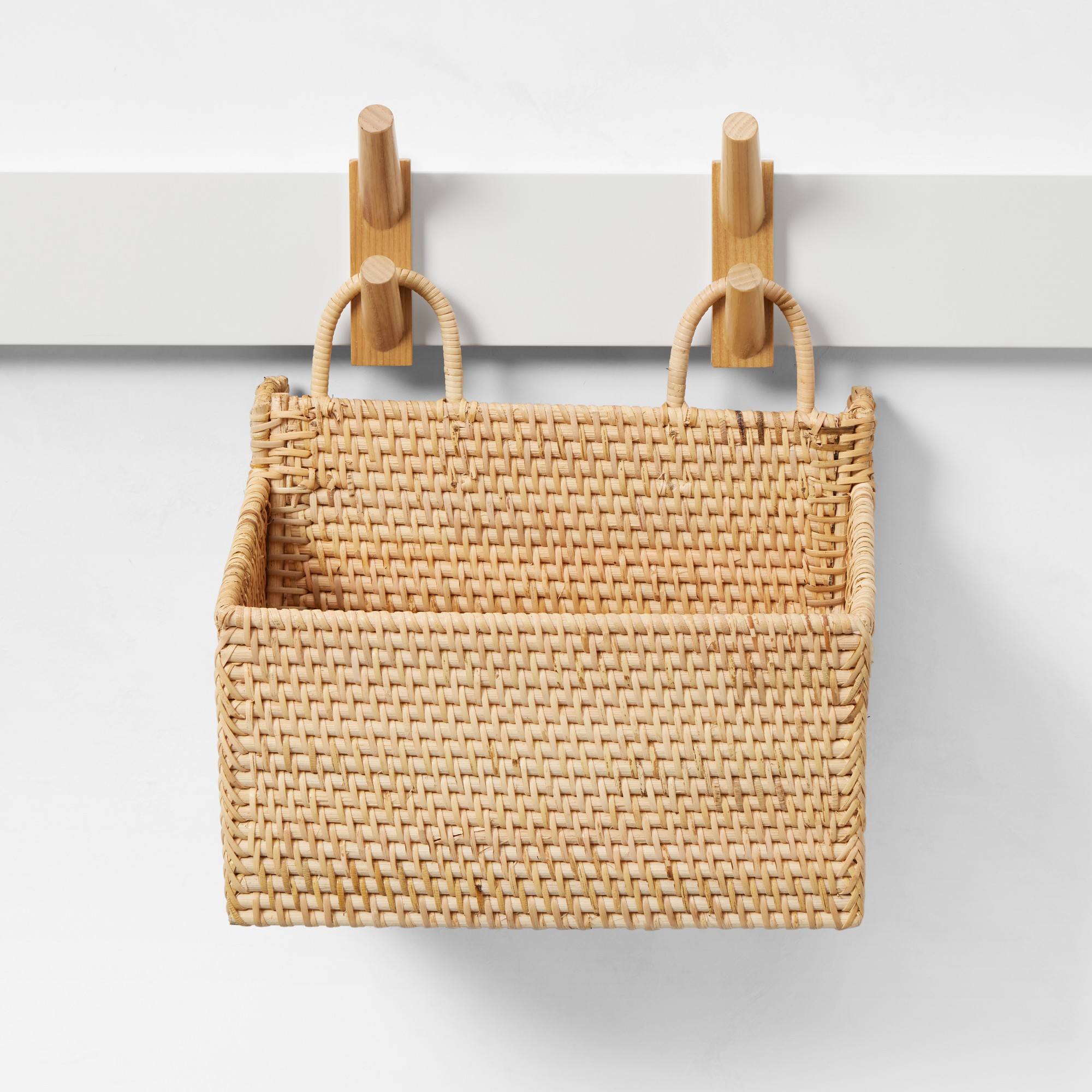 Hold Everything Rattan Hanging Accessory Basket