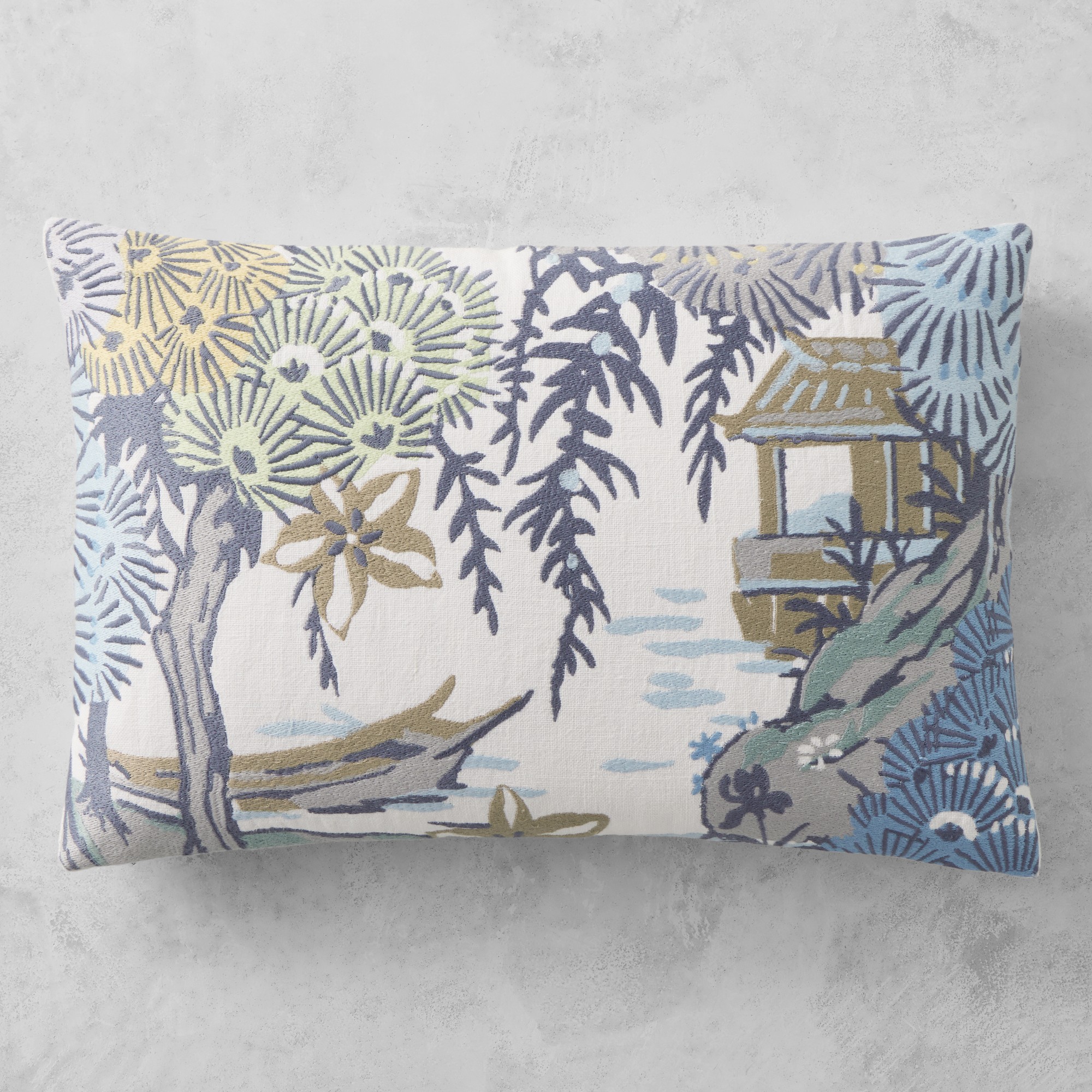 Scalamandré Sea Of Trees Embroidered Pillow Cover