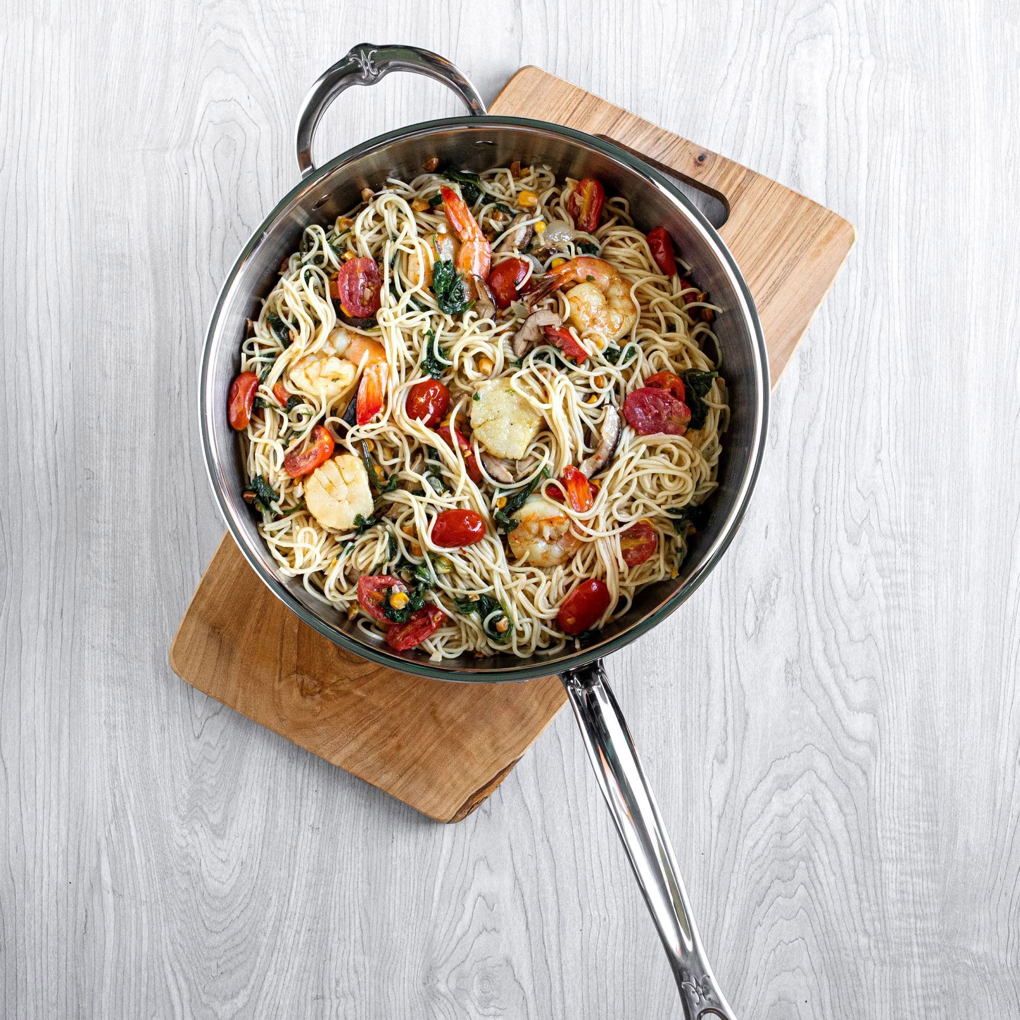 Hestan ProBond Professional Clad Stainless-Steel Essential Pan with Helper Handle, 5-Qt.