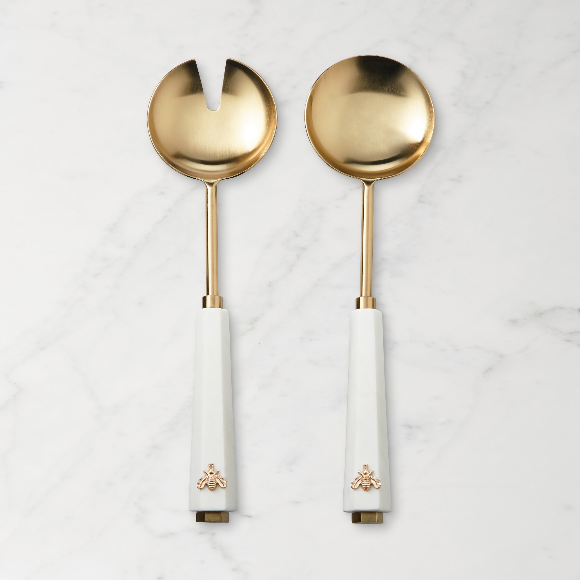 Marble Honeycomb Salad Servers