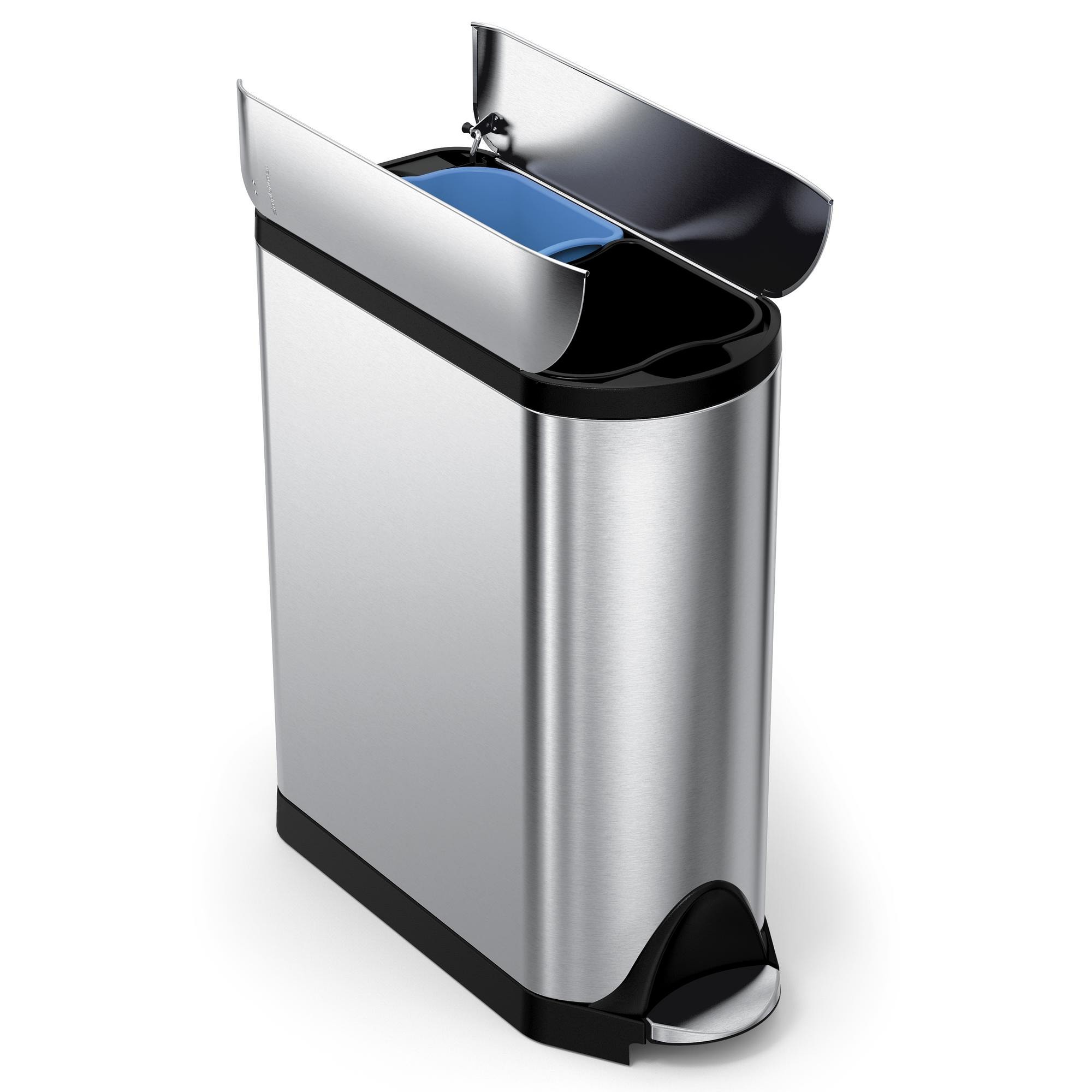 simplehuman™ 40-Liter Dual Compartment Butterfly Lid Kitchen Recycling Can