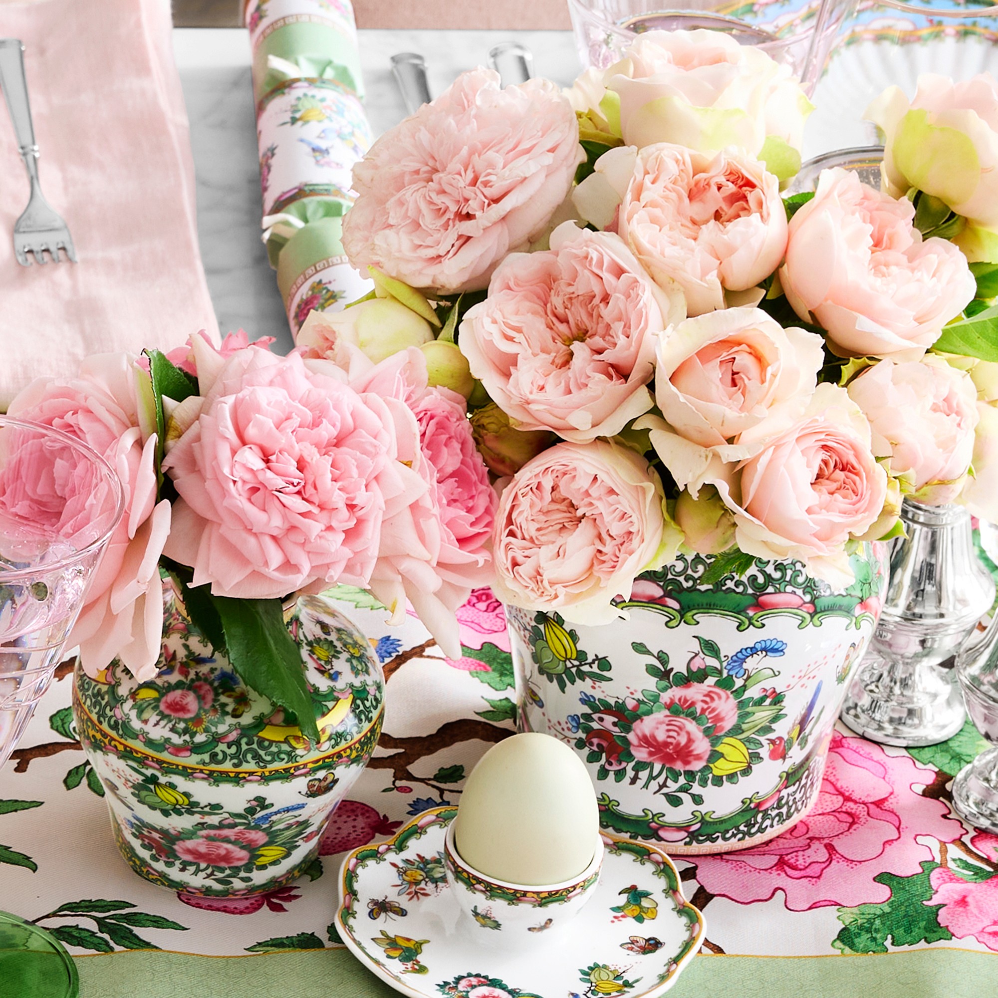 Famille Rose Egg Cups, Set of 4