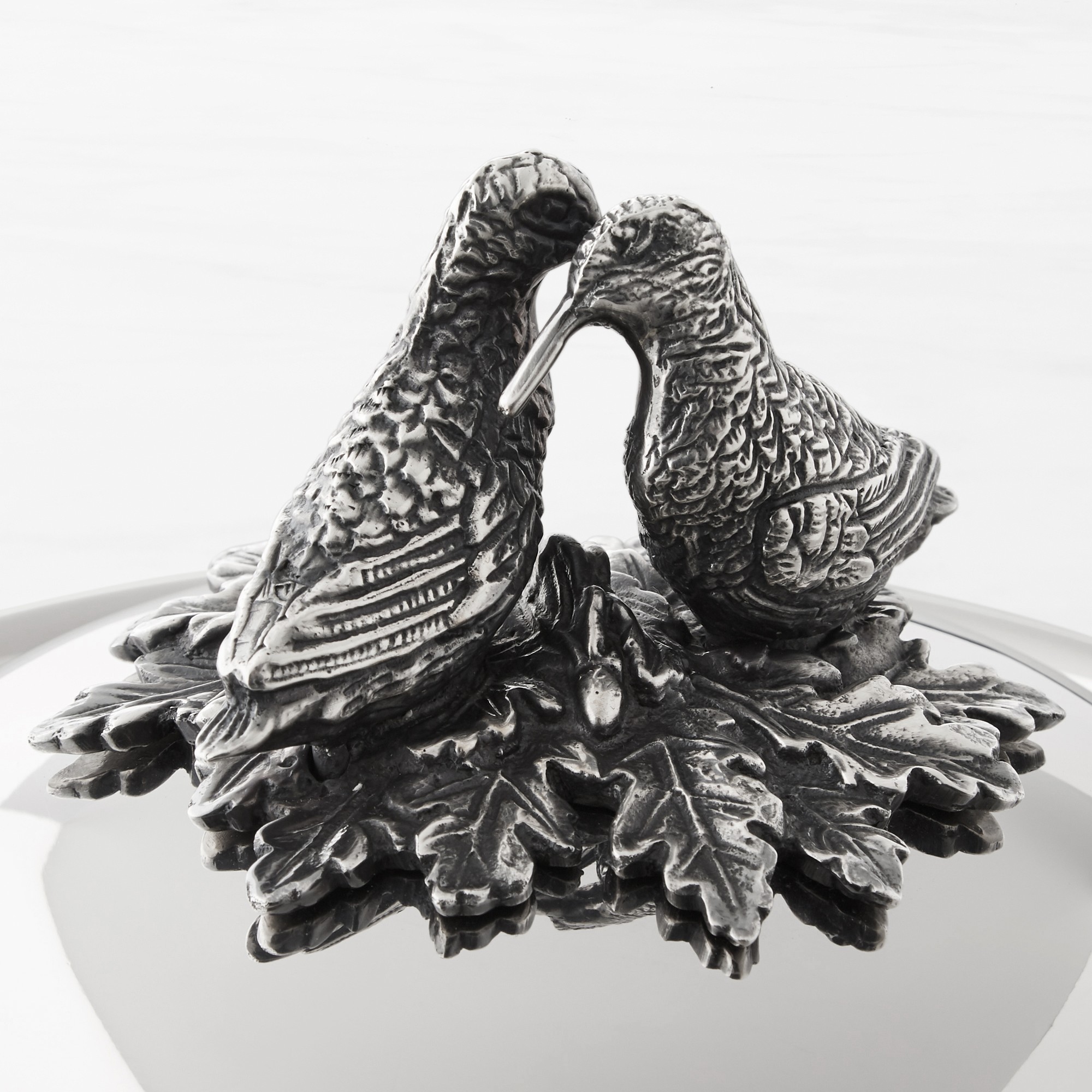 Ruffoni Opus Prima Hammered Stainless-Steel Soup Pot with Lovebirds Knob, 3 1/2-Qt.