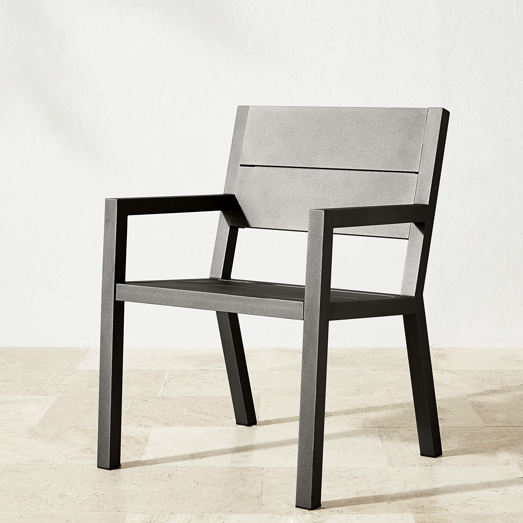 Larnaca Slate Grey Metal Dining Table & Dining Chairs (94-108)