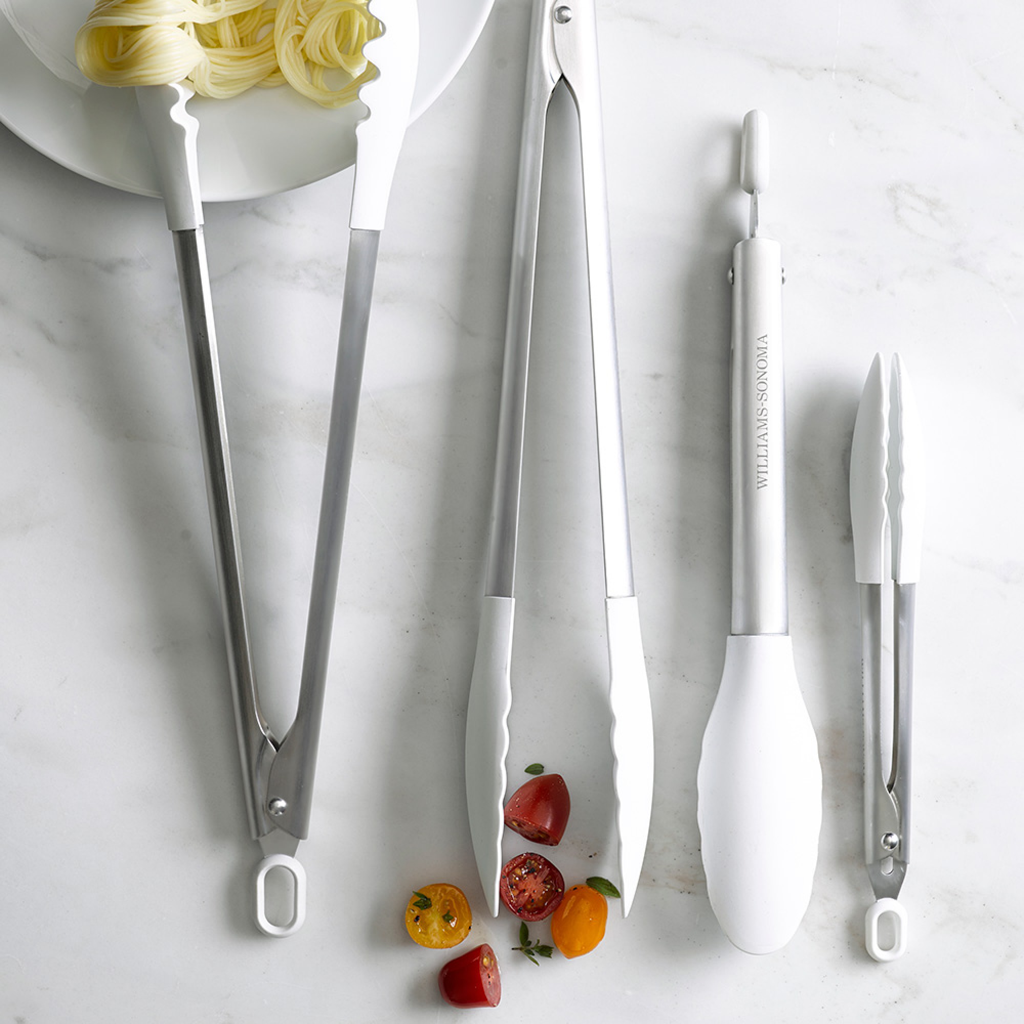 Williams Sonoma Stainless-Steel Silicone Locking Tongs