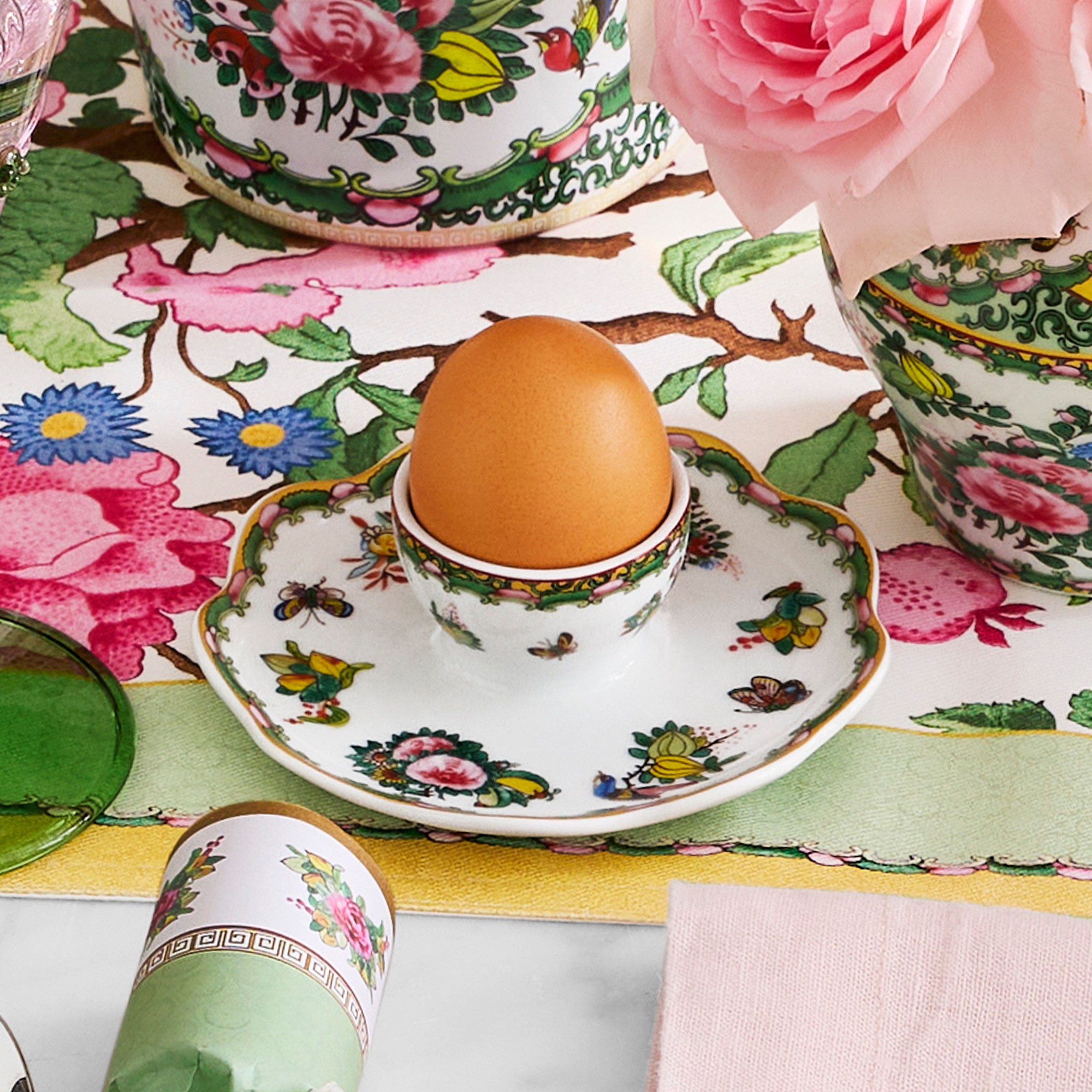 Famille Rose Egg Cups, Set of 4