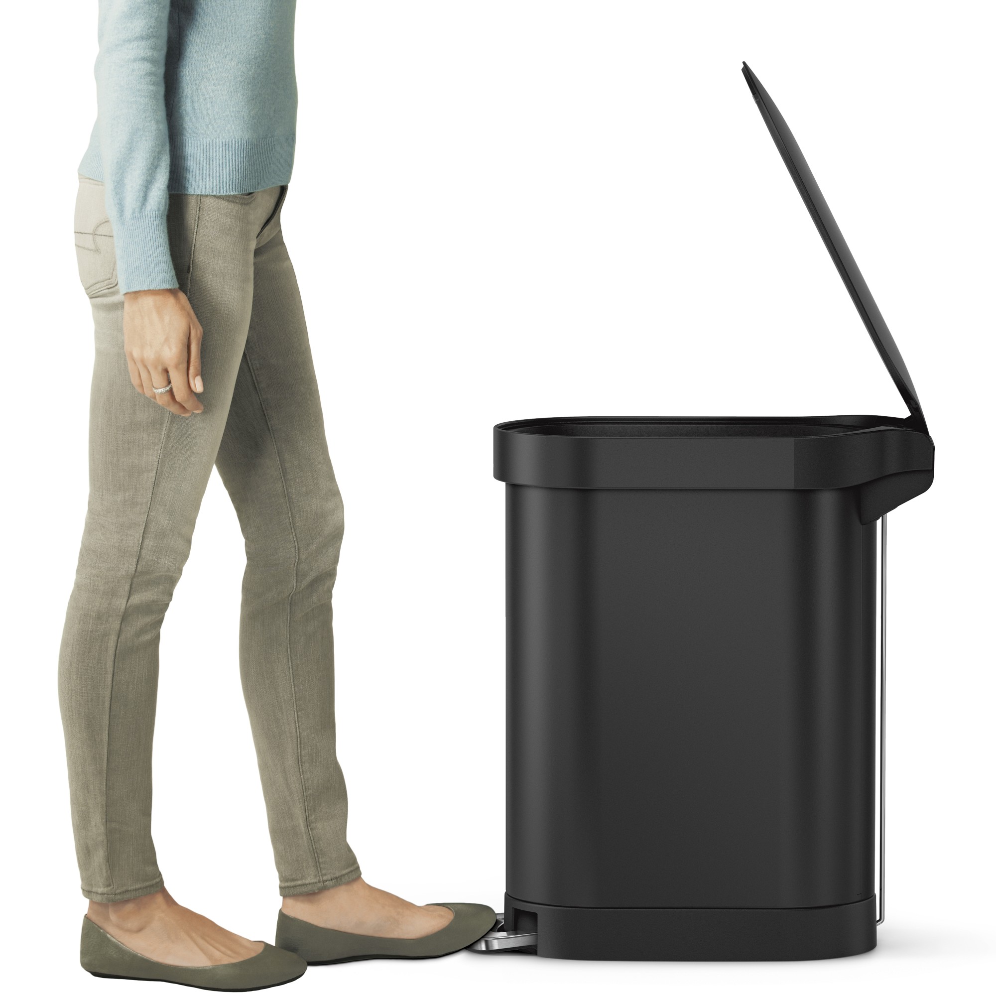simplehuman™ 45-Liter Slim Hands-Free Kitchen Step Trash Can with Liner Rim