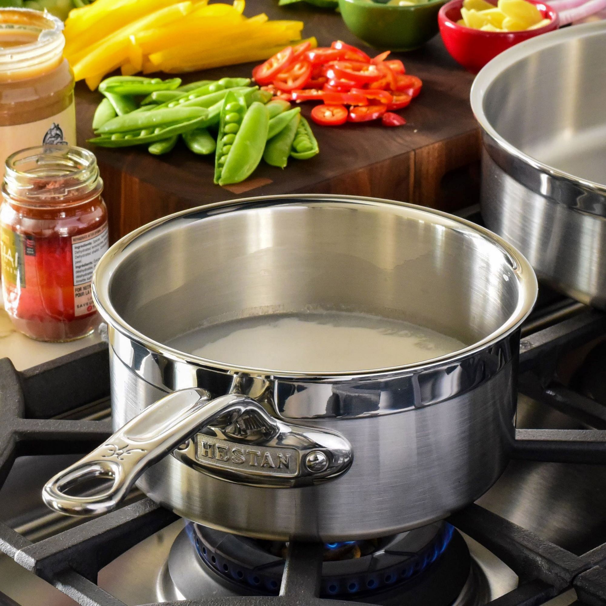 Hestan ProBond Professional Clad Stainless-Steel Covered Saucepan