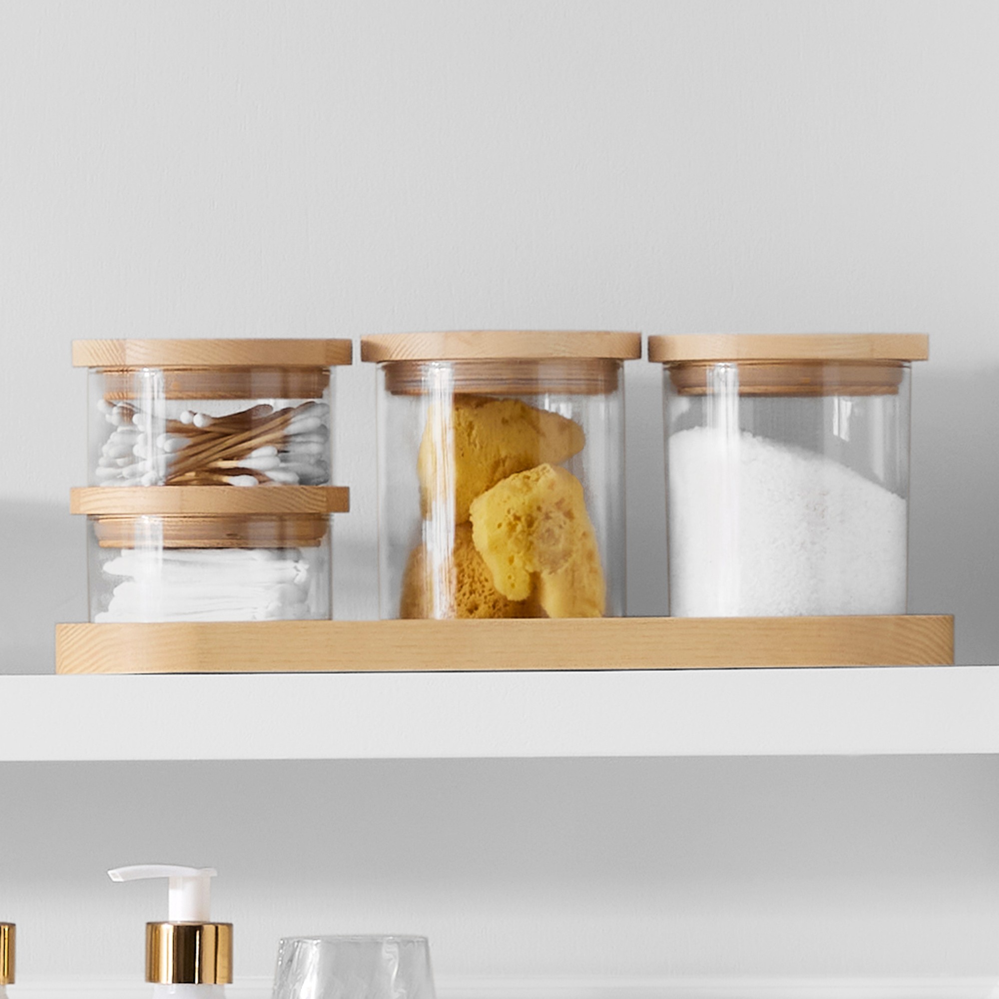 Hold Everything Stackable Glass Square Canisters