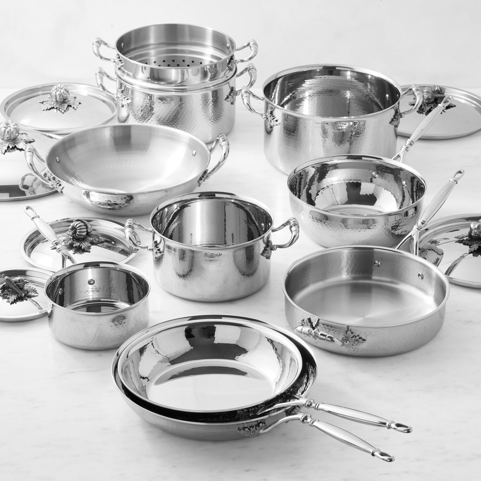 Ruffoni Opus Prima Hammered Stainless Steel 16-Piece Cookware Set