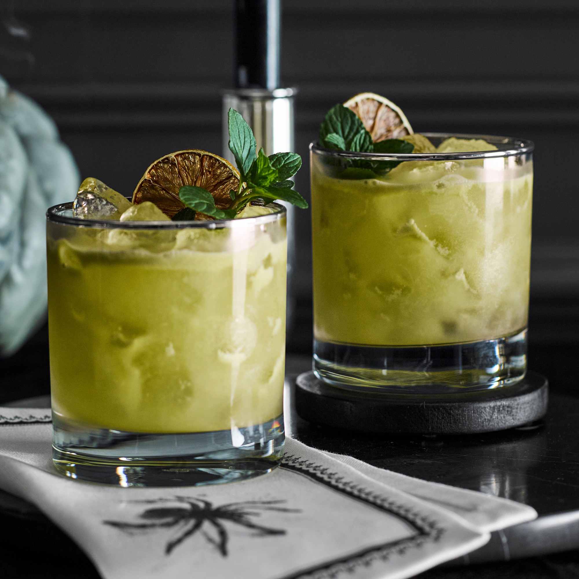 Silver Rim Double Old-Fashioned Glasses