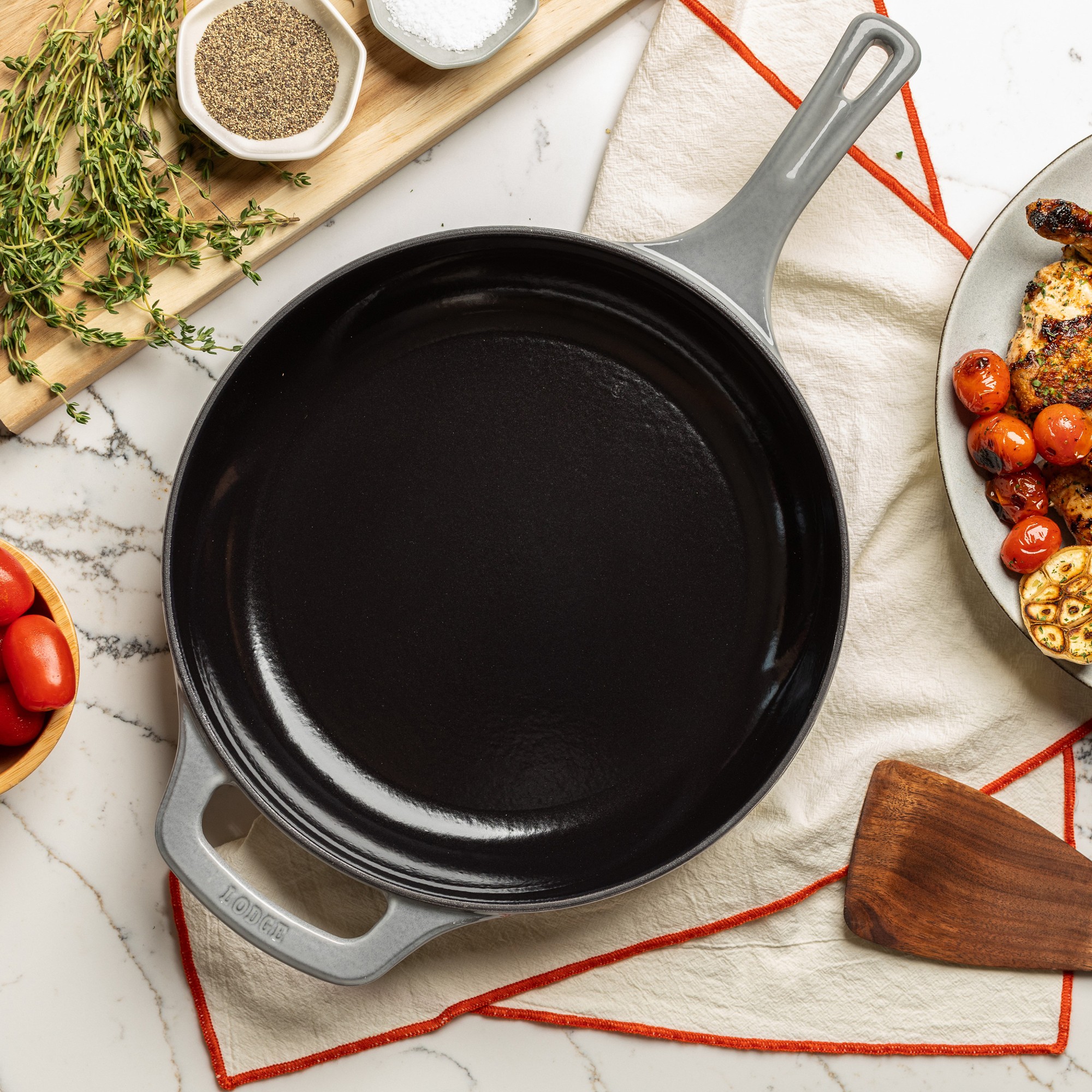 Lodge USA Enameled Cast Iron Skillet, 11