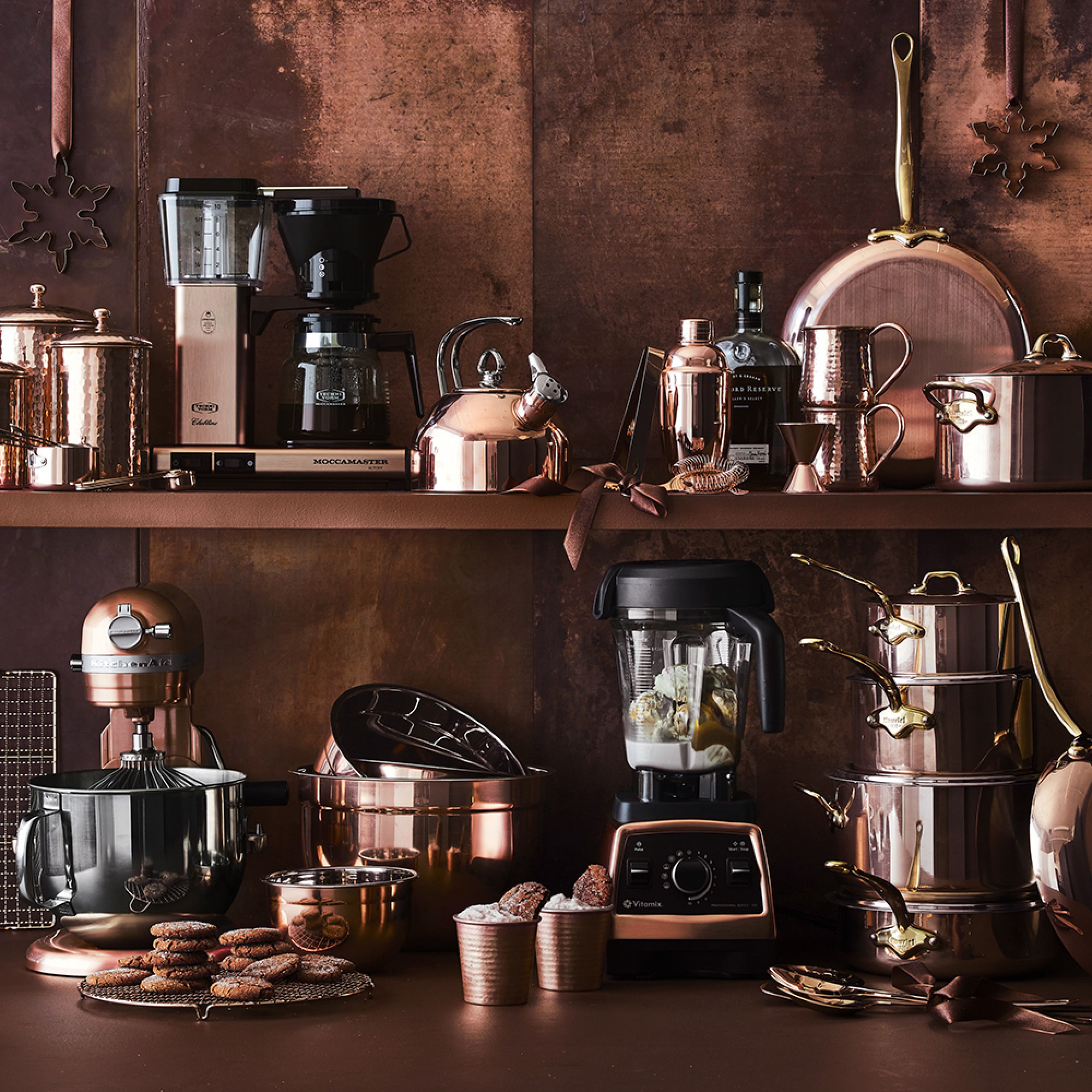 Williams Sonoma Hammered Copper Canisters
