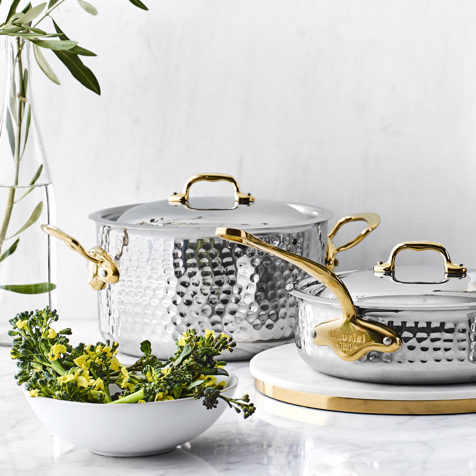 Mauviel M'Elite B Hammered Stainless-Steel 15-Piece Set